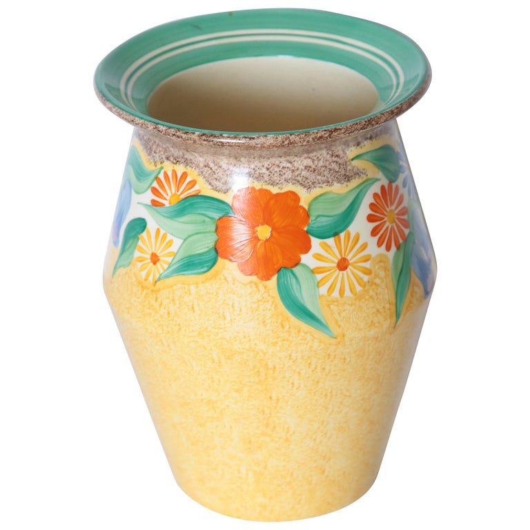 Art Deco Clarice Cliff Bizarre Vase Hand Painted Newport Pottery