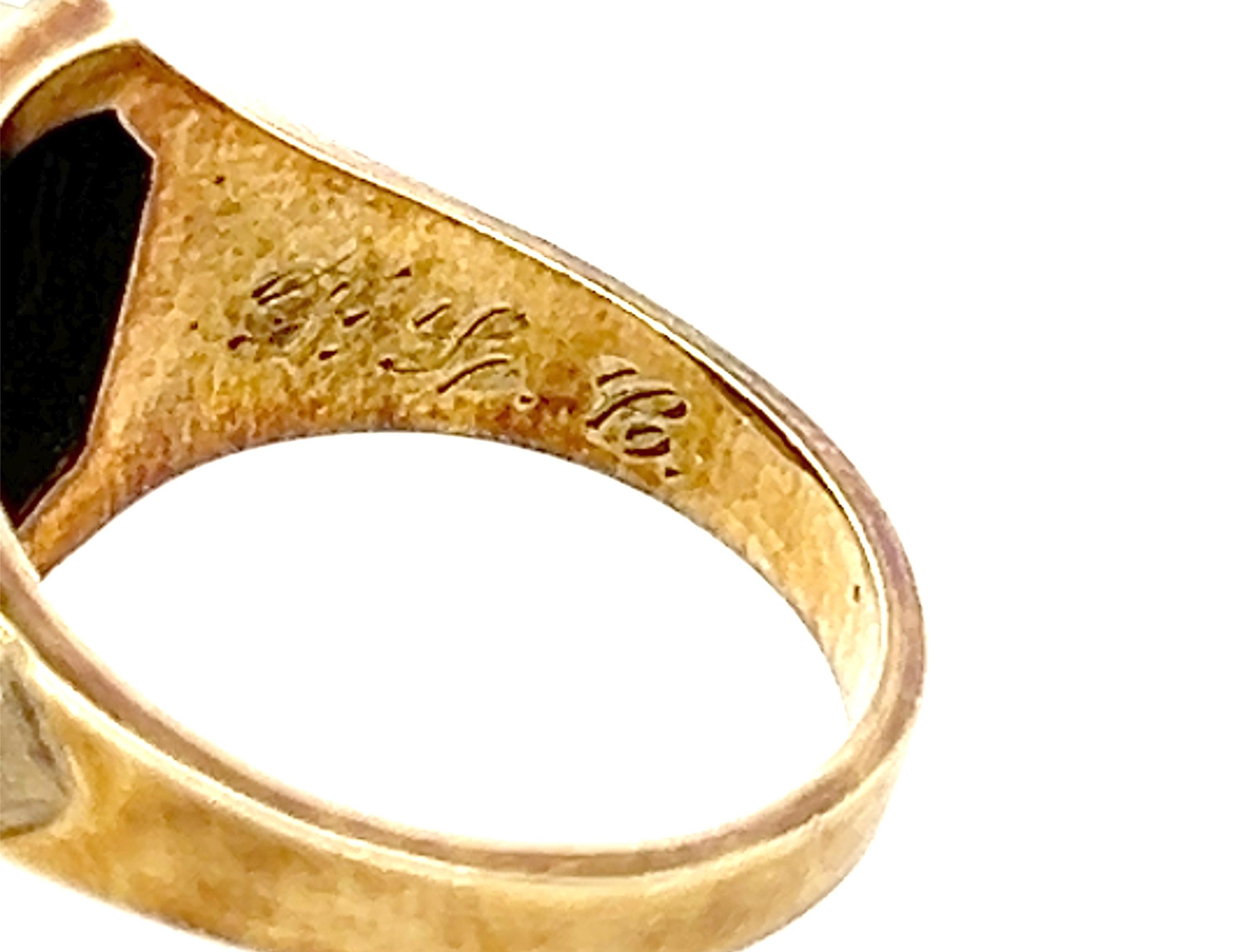 Art Deco Class Ring Antique Engraved 14K Yellow Gold Original 1926 Caduceus For Sale 1
