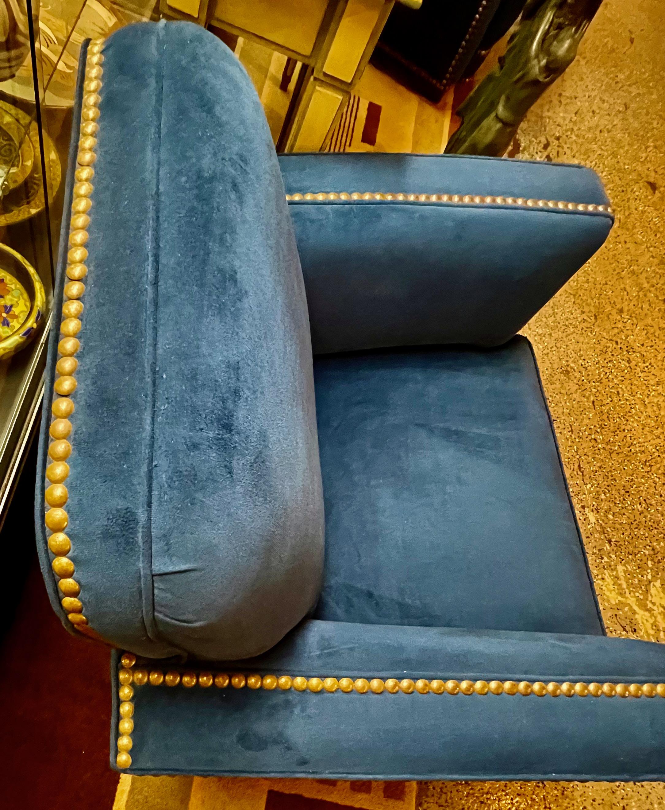 Ultrasuede Art Deco Classic Club Chairs Original Pair For Sale