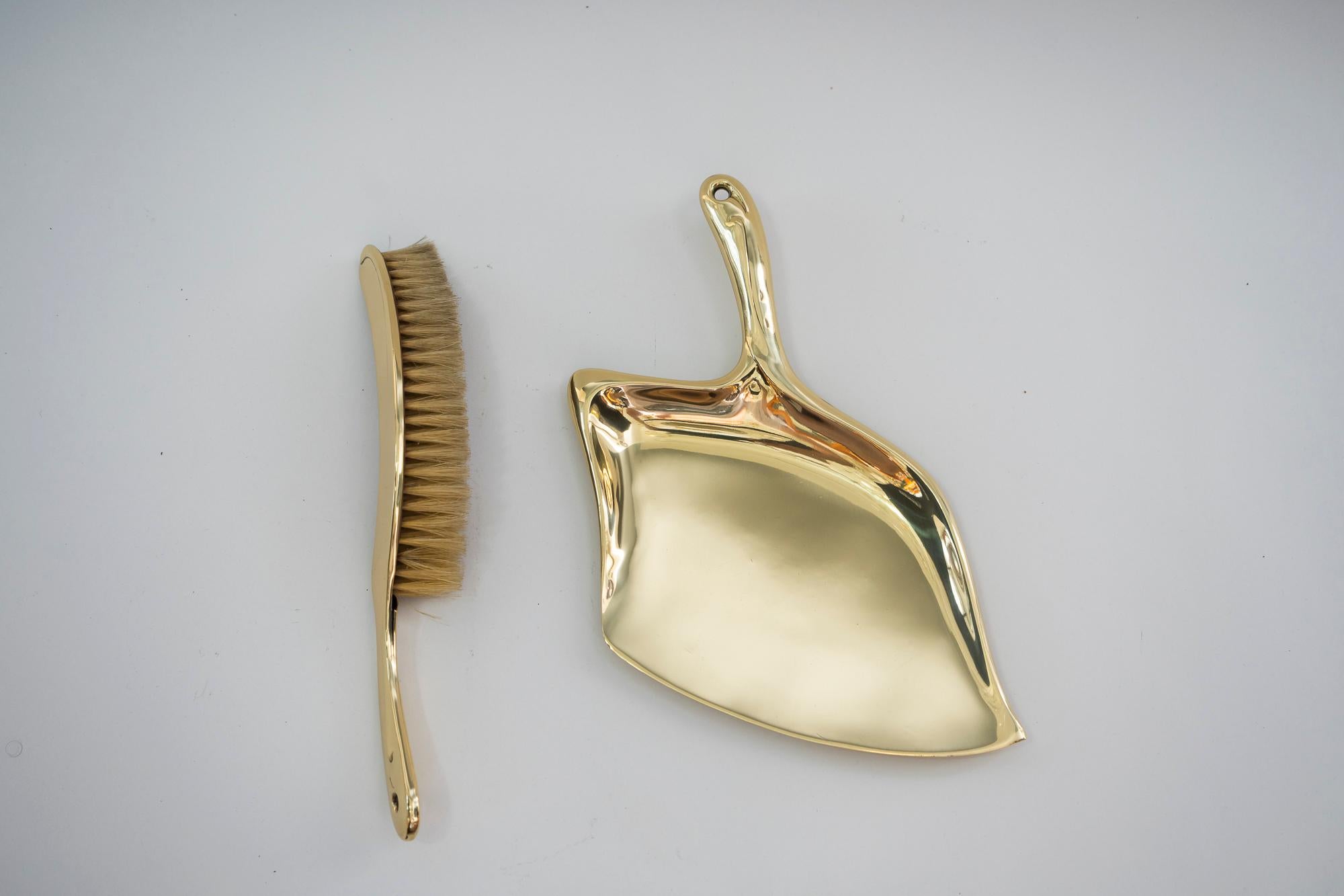 Brass Art Deco Cleaning Set, Vienna, circa 1920s For Sale