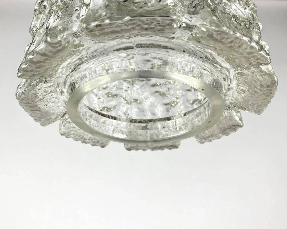 Late 20th Century Art Deco Clear Glass Chandelier