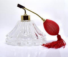 Art Deco Clear Glass Perfume Atomiser