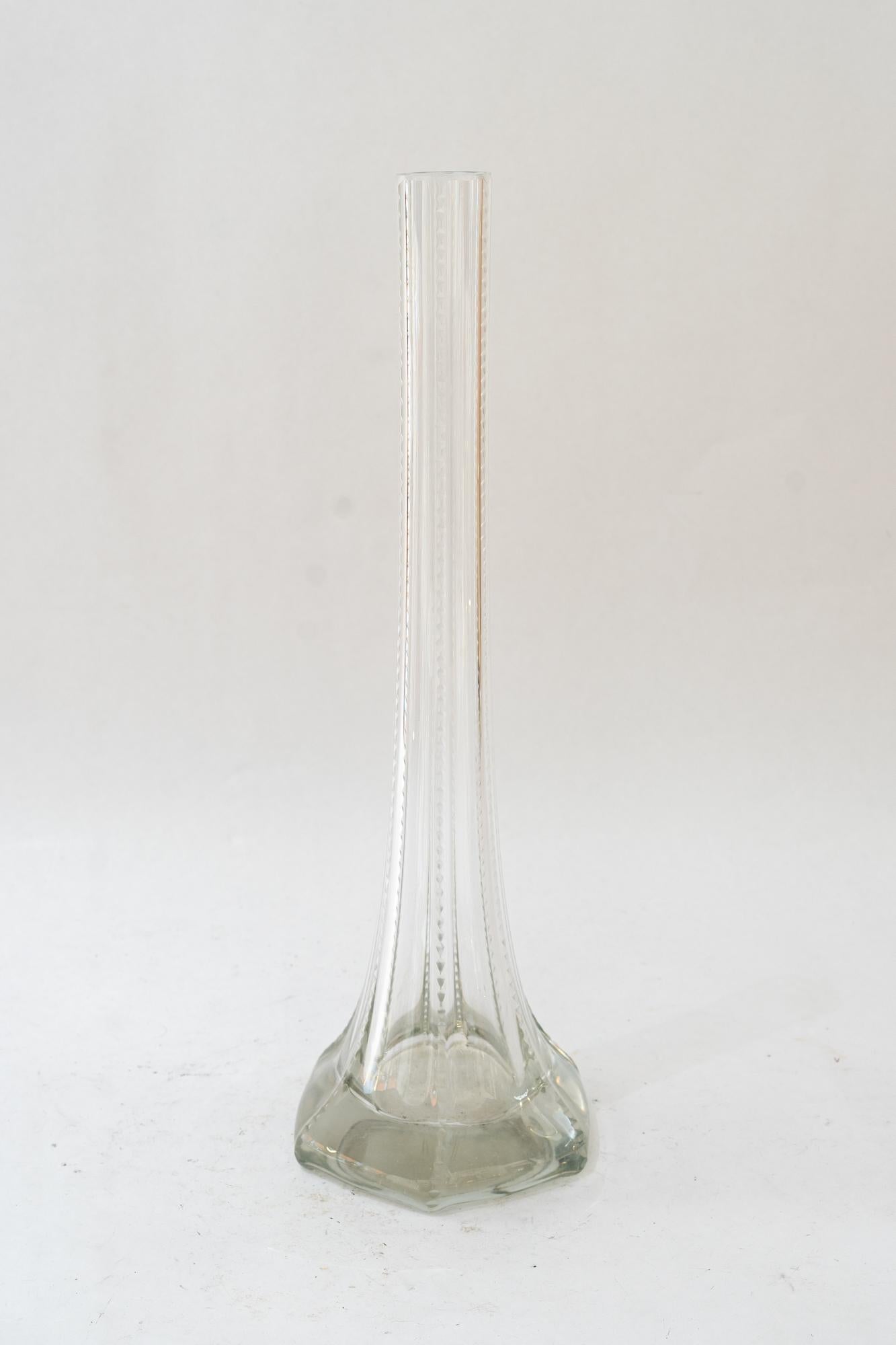Art deco clear glass vase vienna around 1920
Original condition