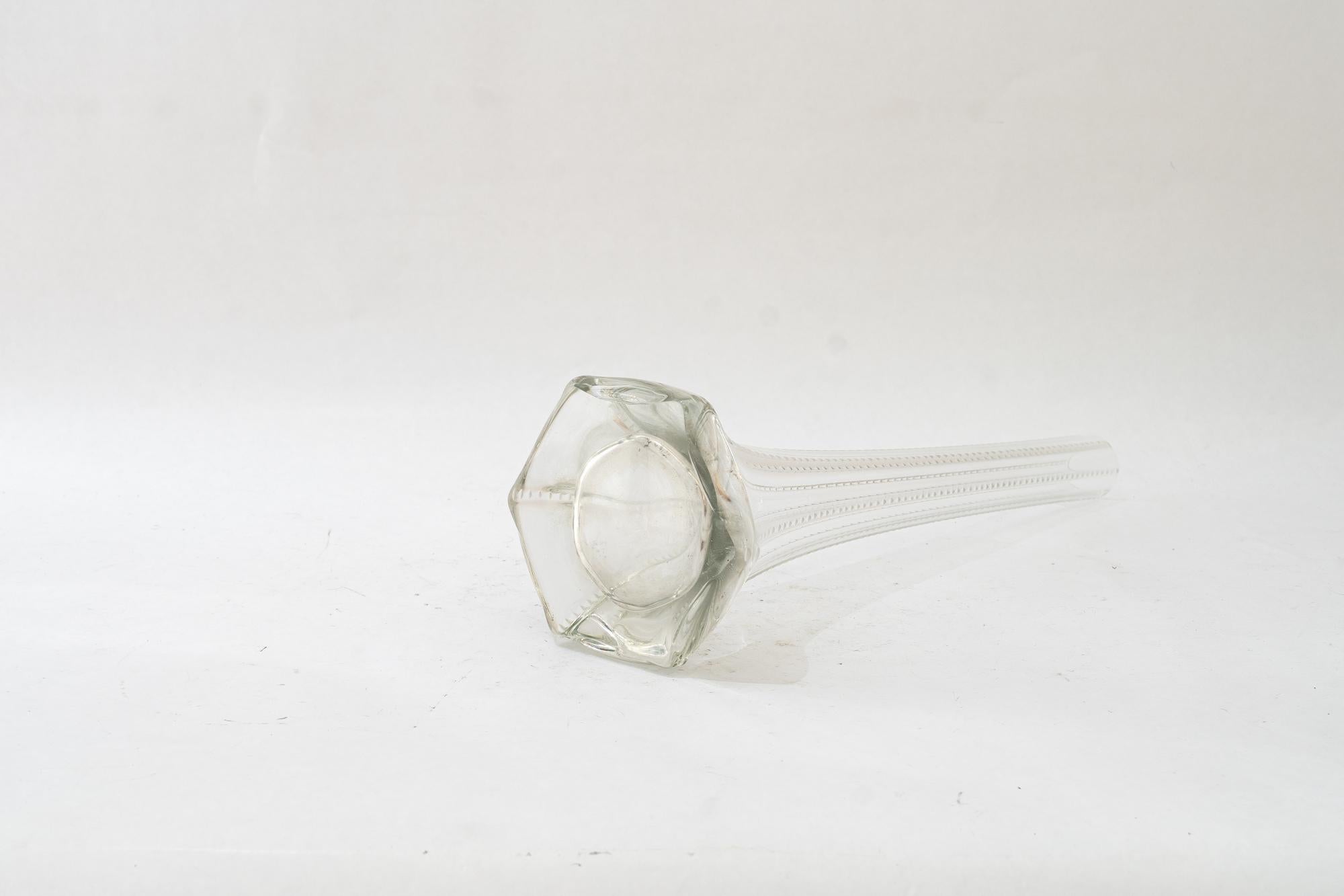 Early 20th Century Art deco clear glass vase vienna around 1920 For Sale