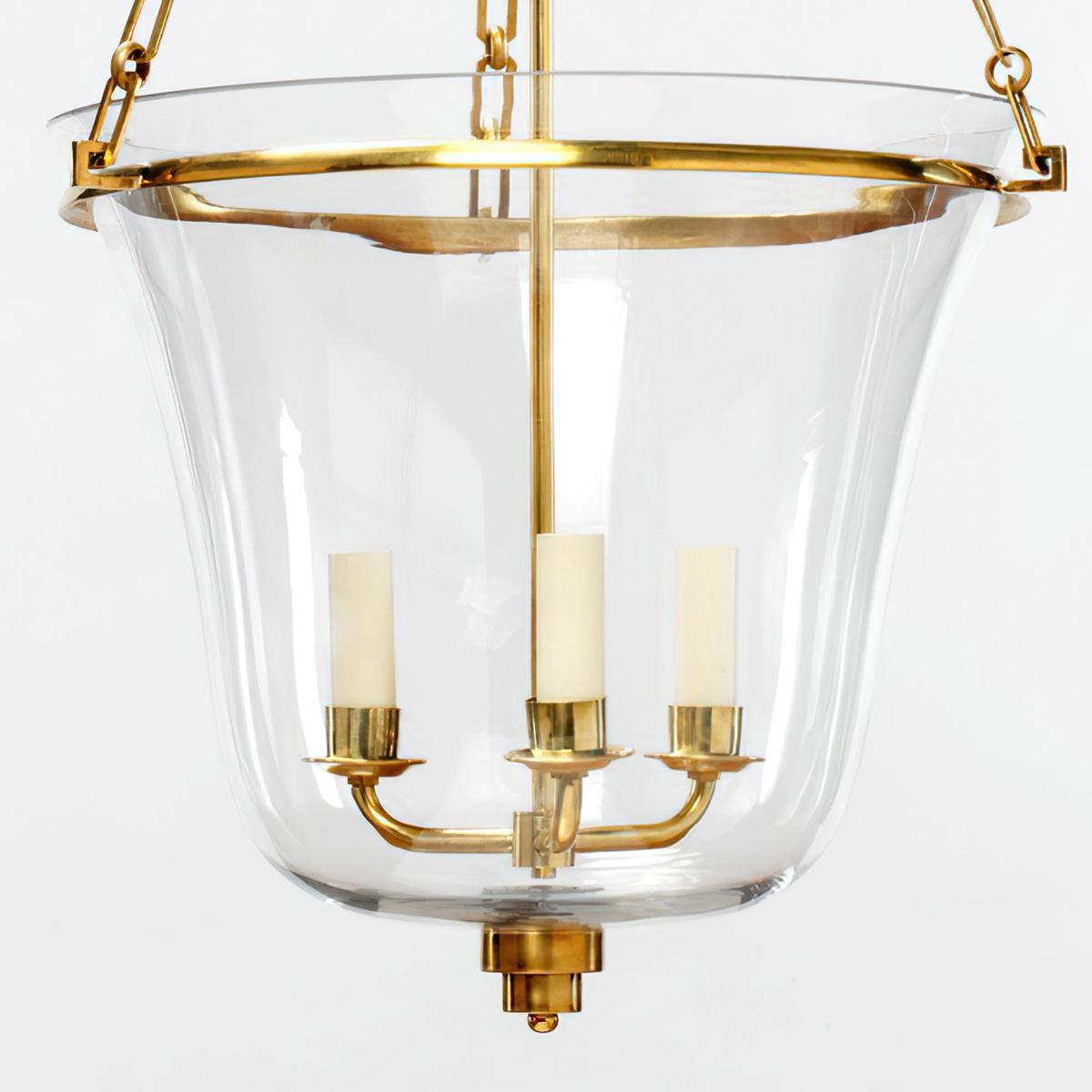 Art Deco Cloche Lantern, Brass In New Condition For Sale In Westwood, NJ