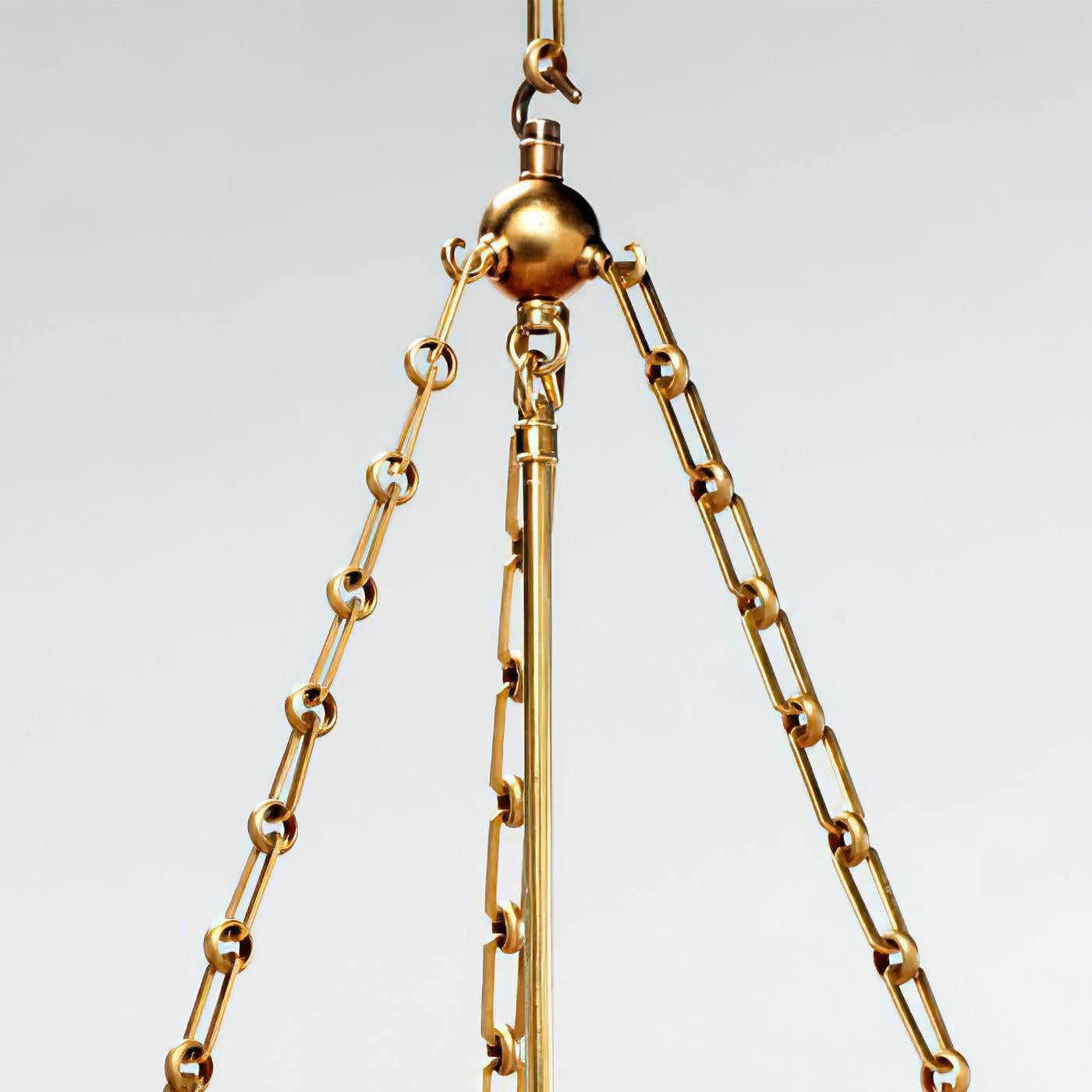 Contemporary Art Deco Cloche Lantern, Brass For Sale