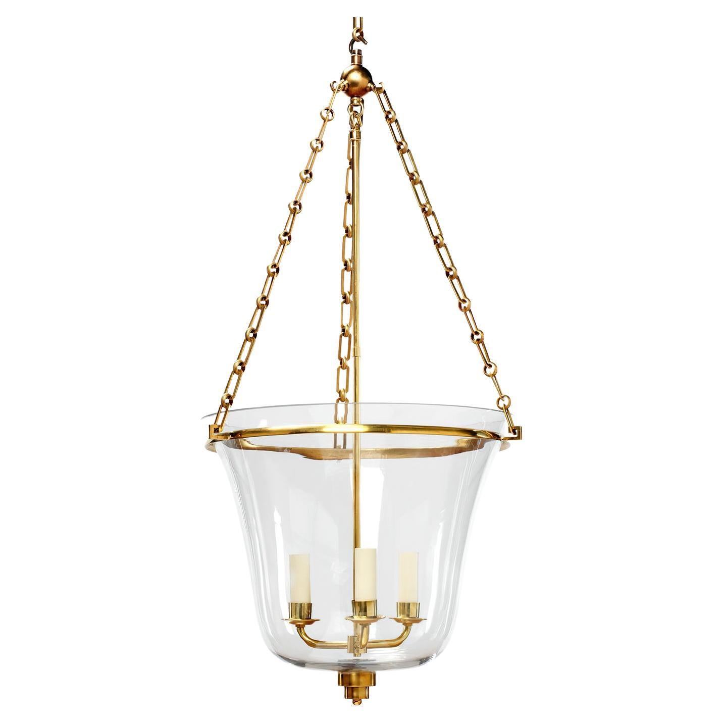 Art Deco Cloche Lantern, Brass For Sale