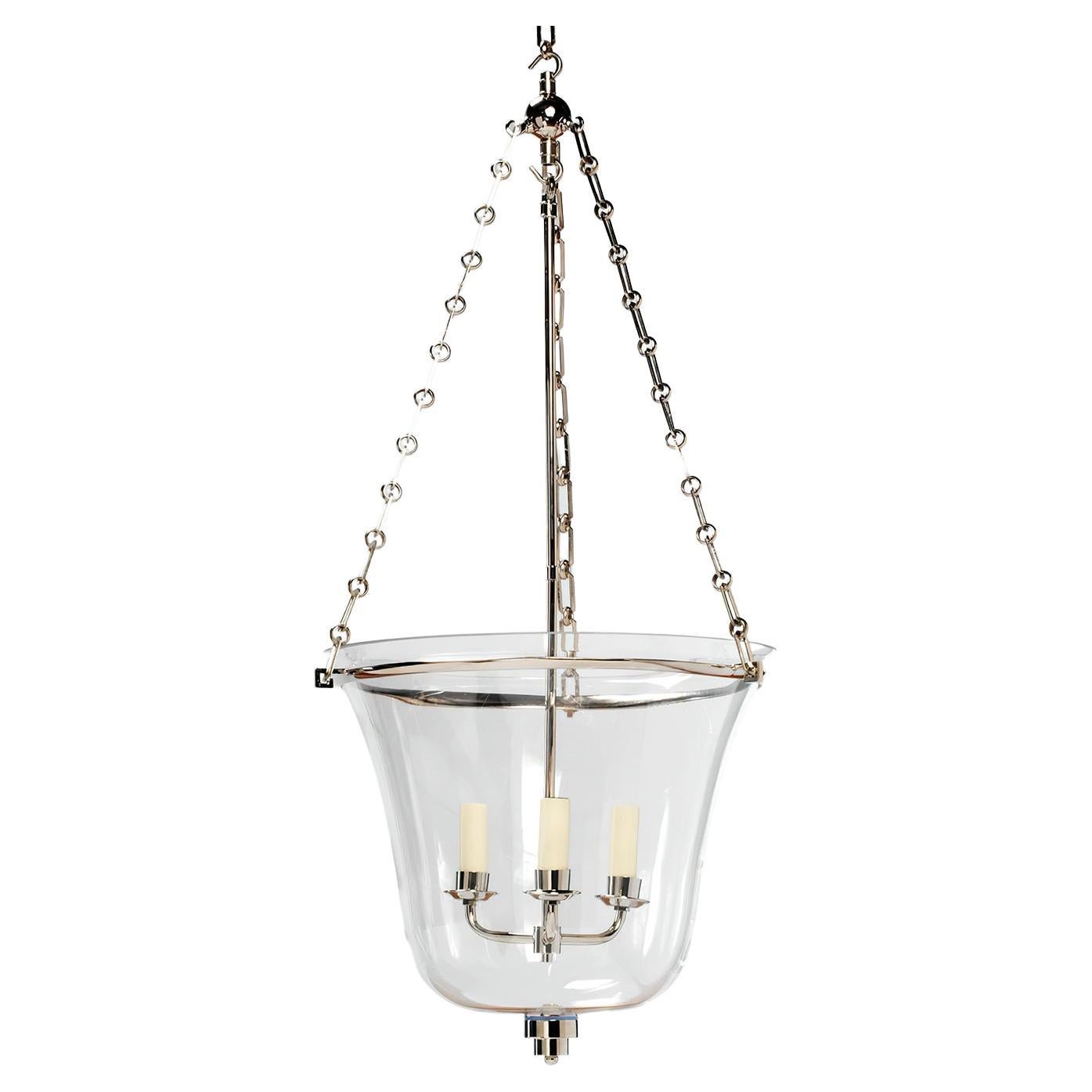 Art Deco Cloche Lantern, Nickel For Sale