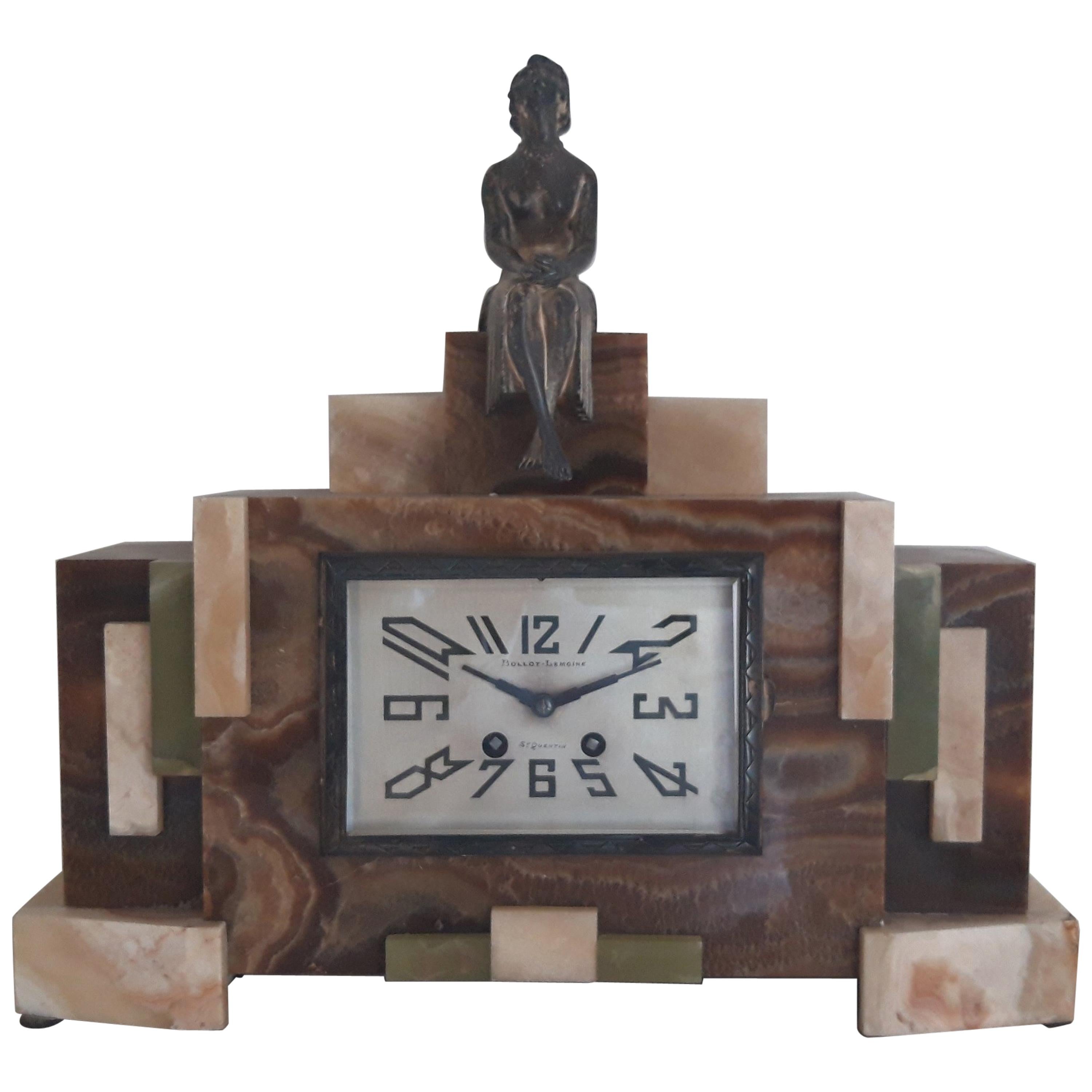 Art Deco Clock, France, circa 1925 For Sale