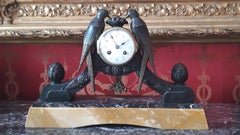 Art Deco Clock, Marble and Spelter