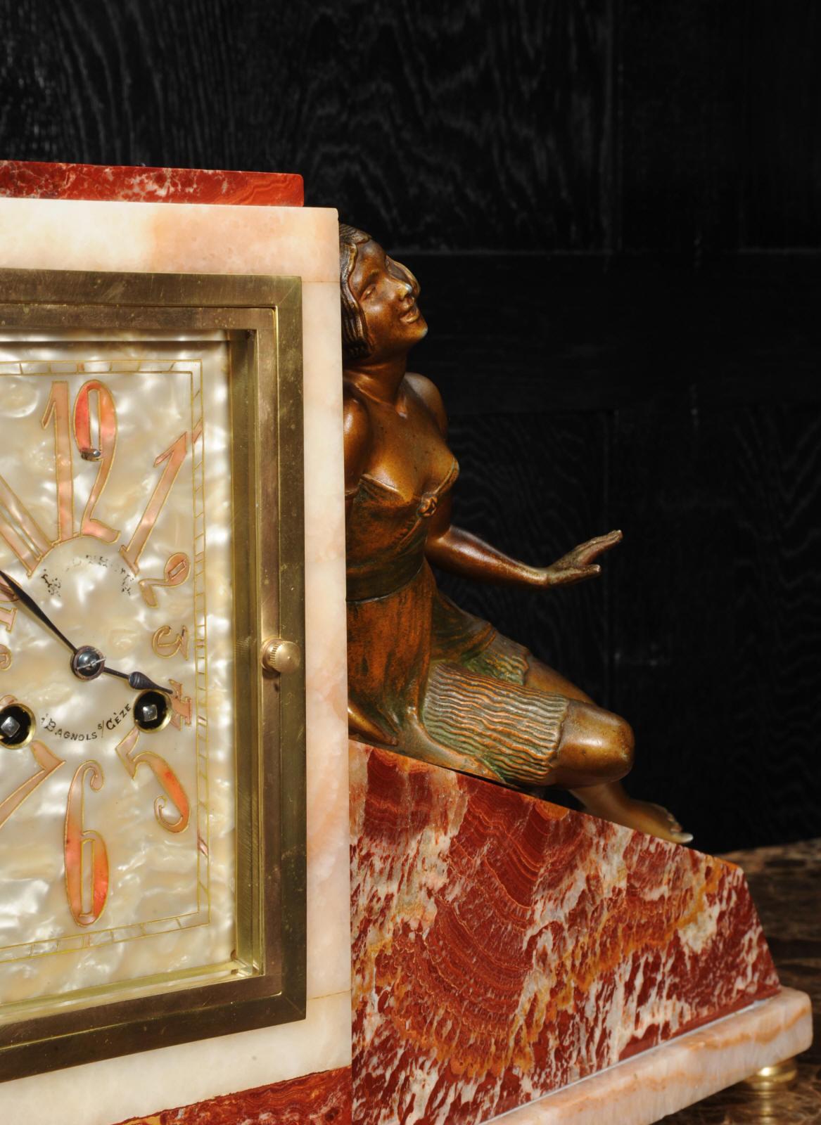 Art Deco Clock, Music and Love by Ferdinand Verger 4