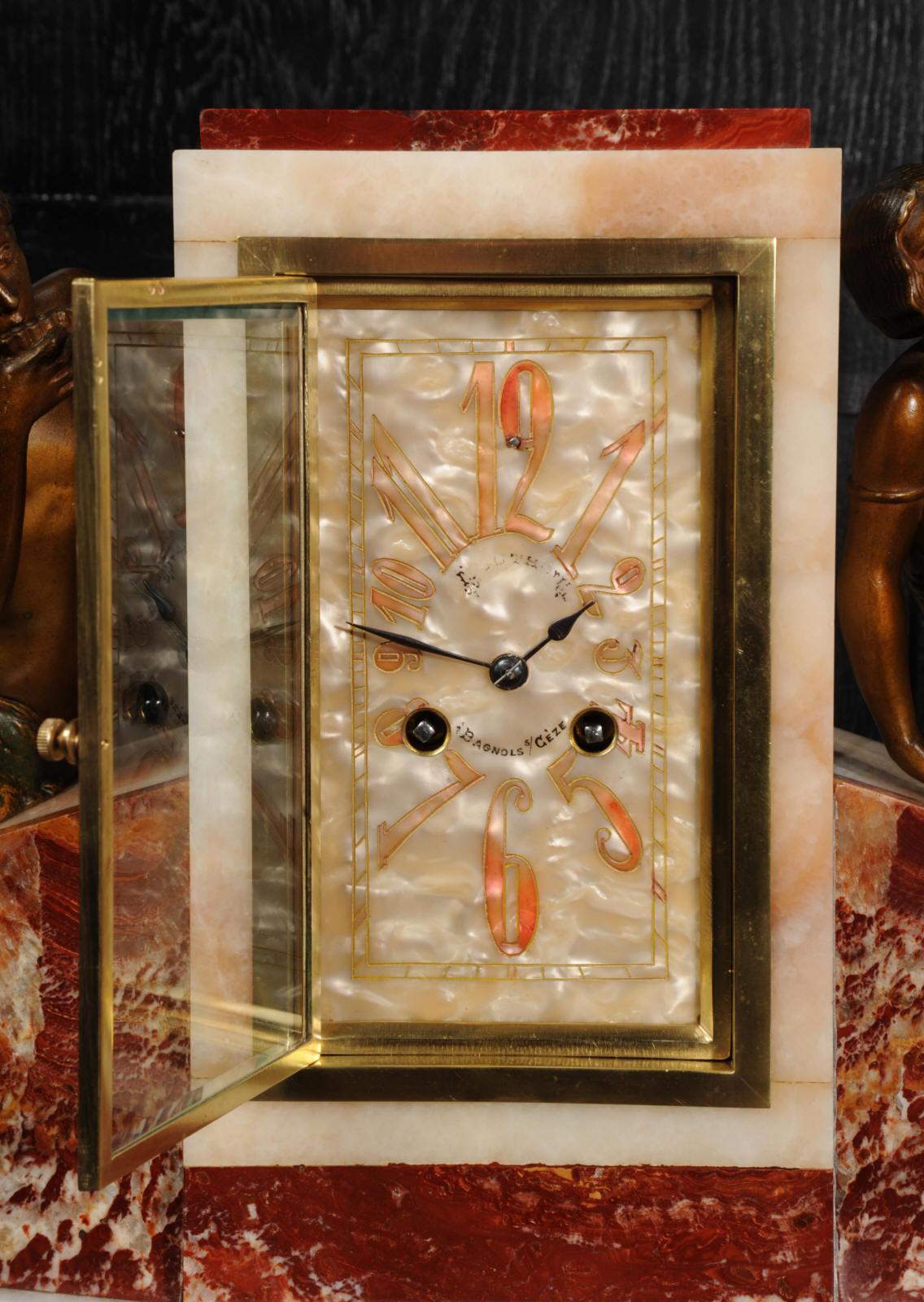 Art Deco Clock, Music and Love by Ferdinand Verger 6