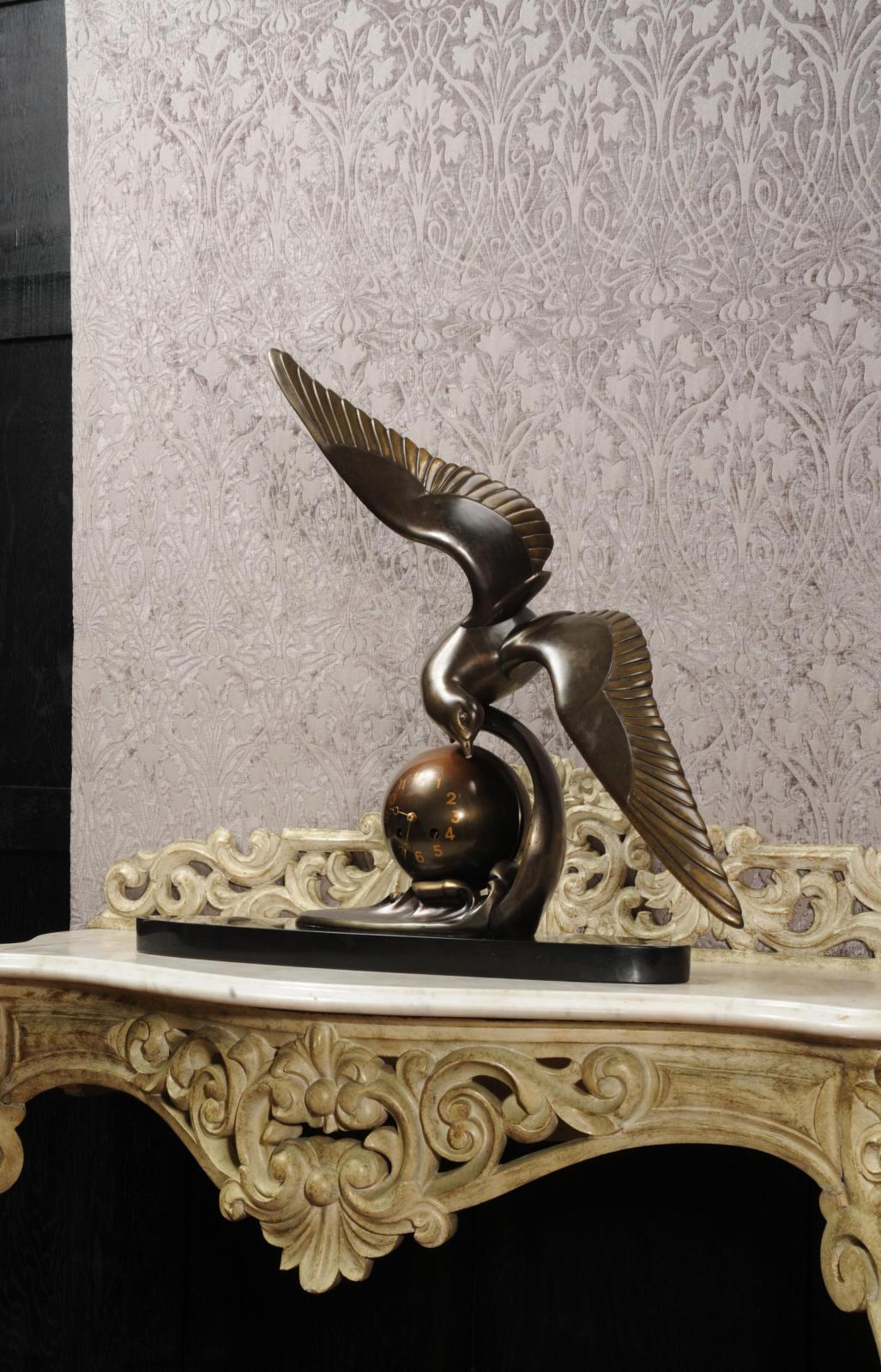Art Deco Clock Seagull and Wave, Irénée Rochard 8