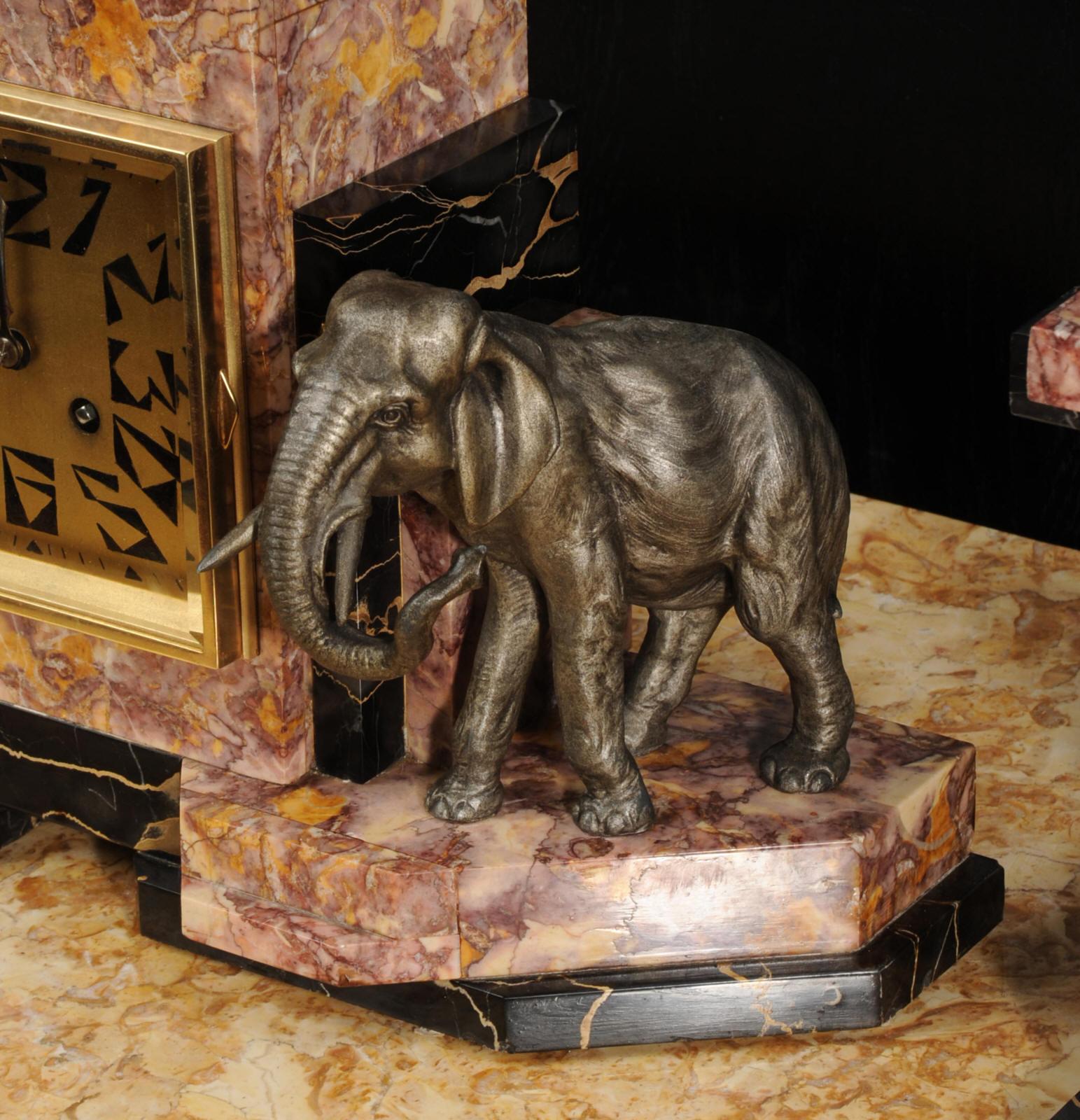 Art Deco Clock Set ~ Elephants For Sale 3