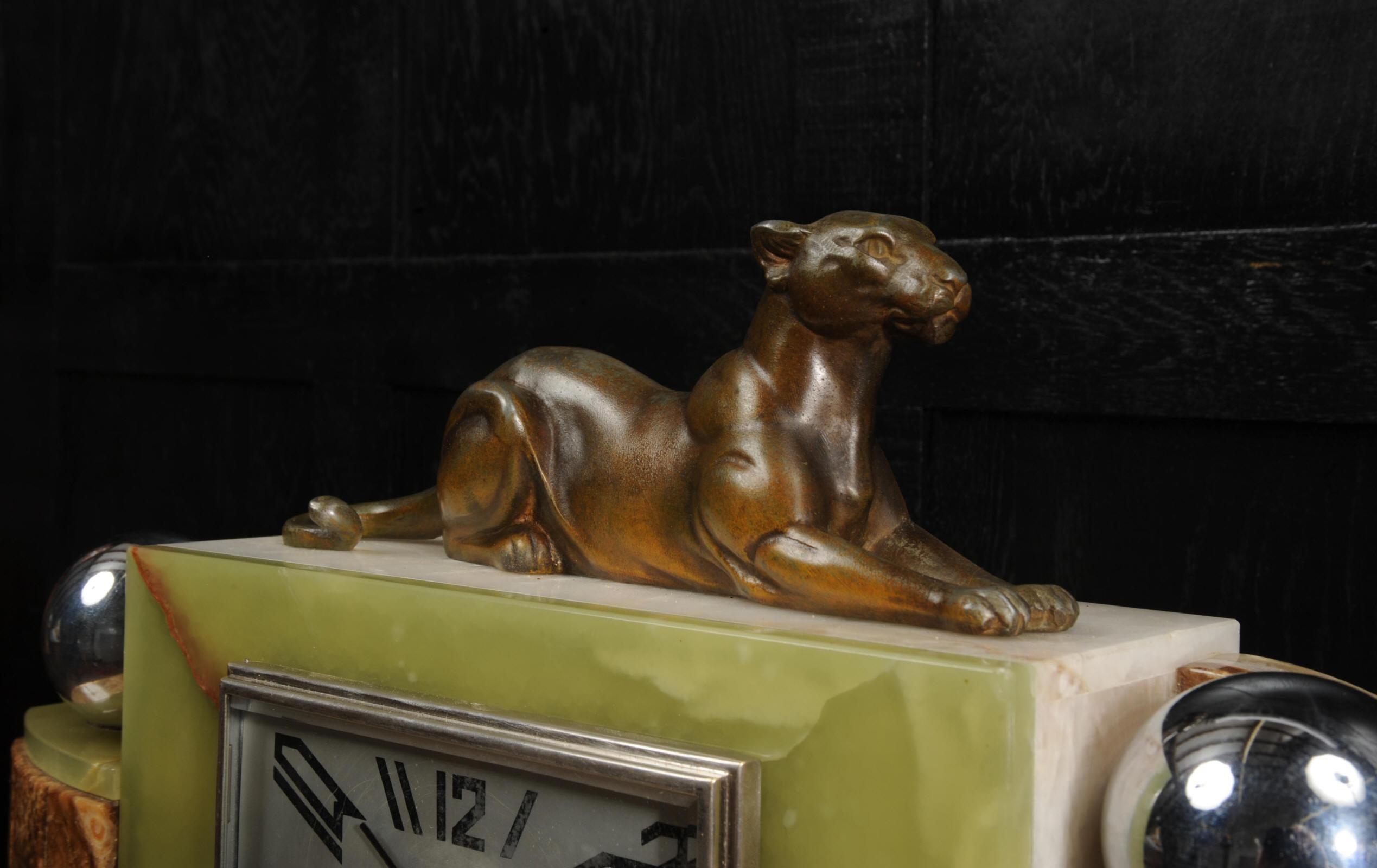 Art Deco Clock - The Lioness - Antique French Michel Decoux 4