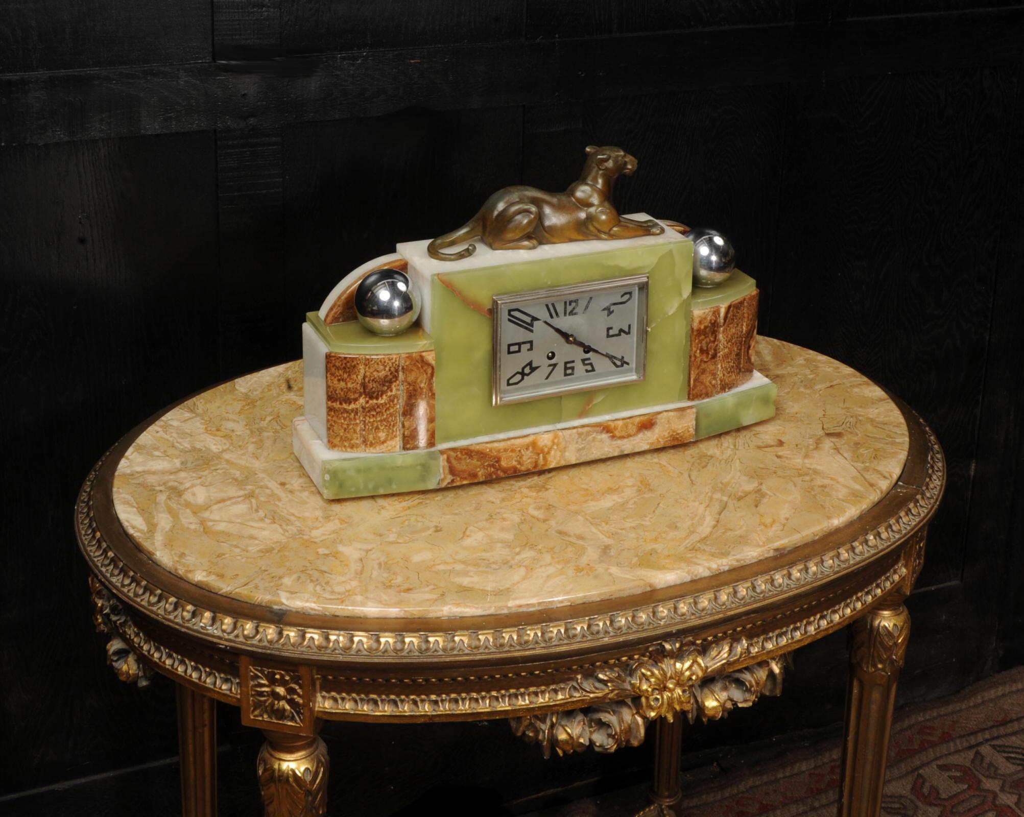 Art Deco Clock - The Lioness - Antique French Michel Decoux 5
