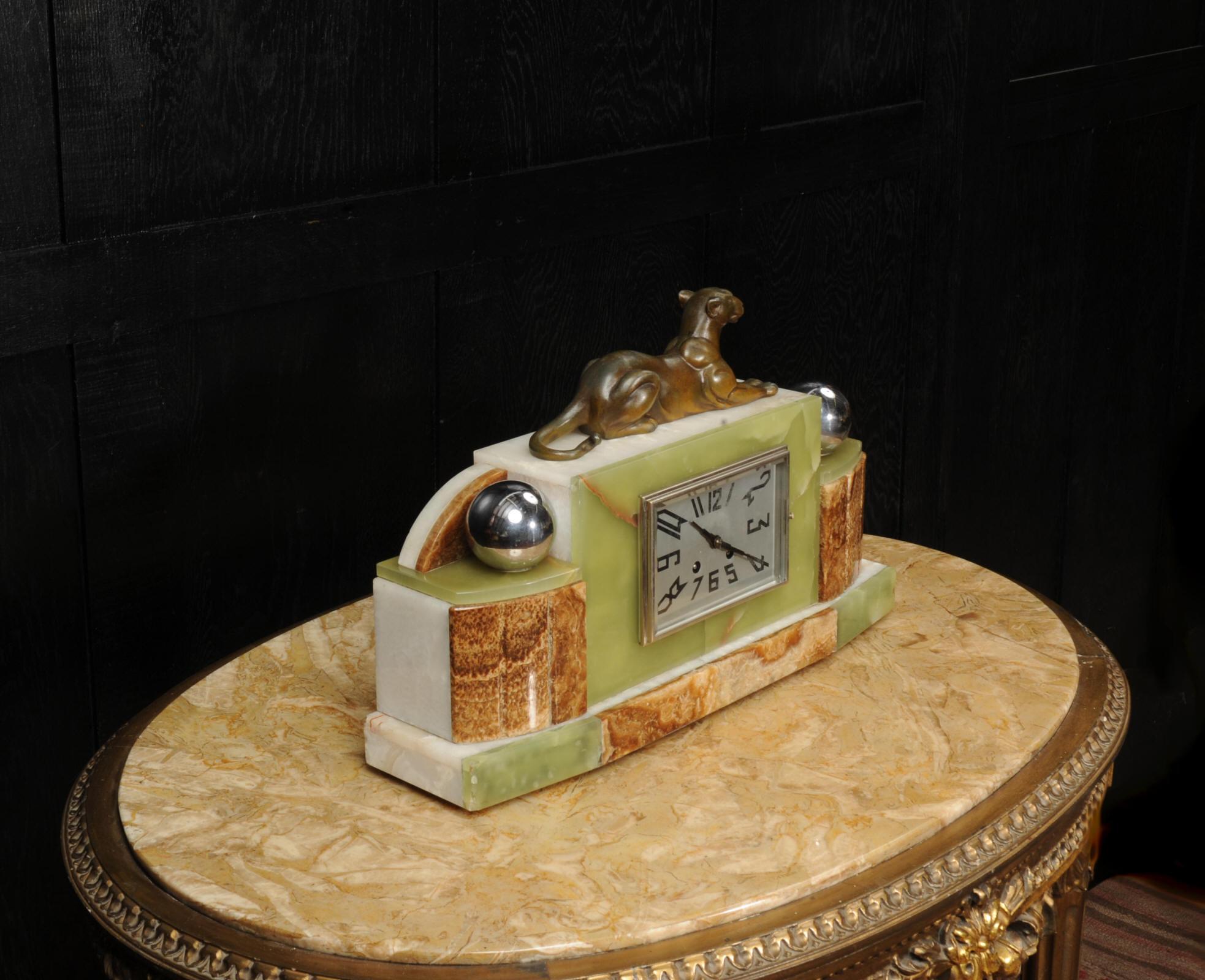 Art Deco Clock - The Lioness - Antique French Michel Decoux 6