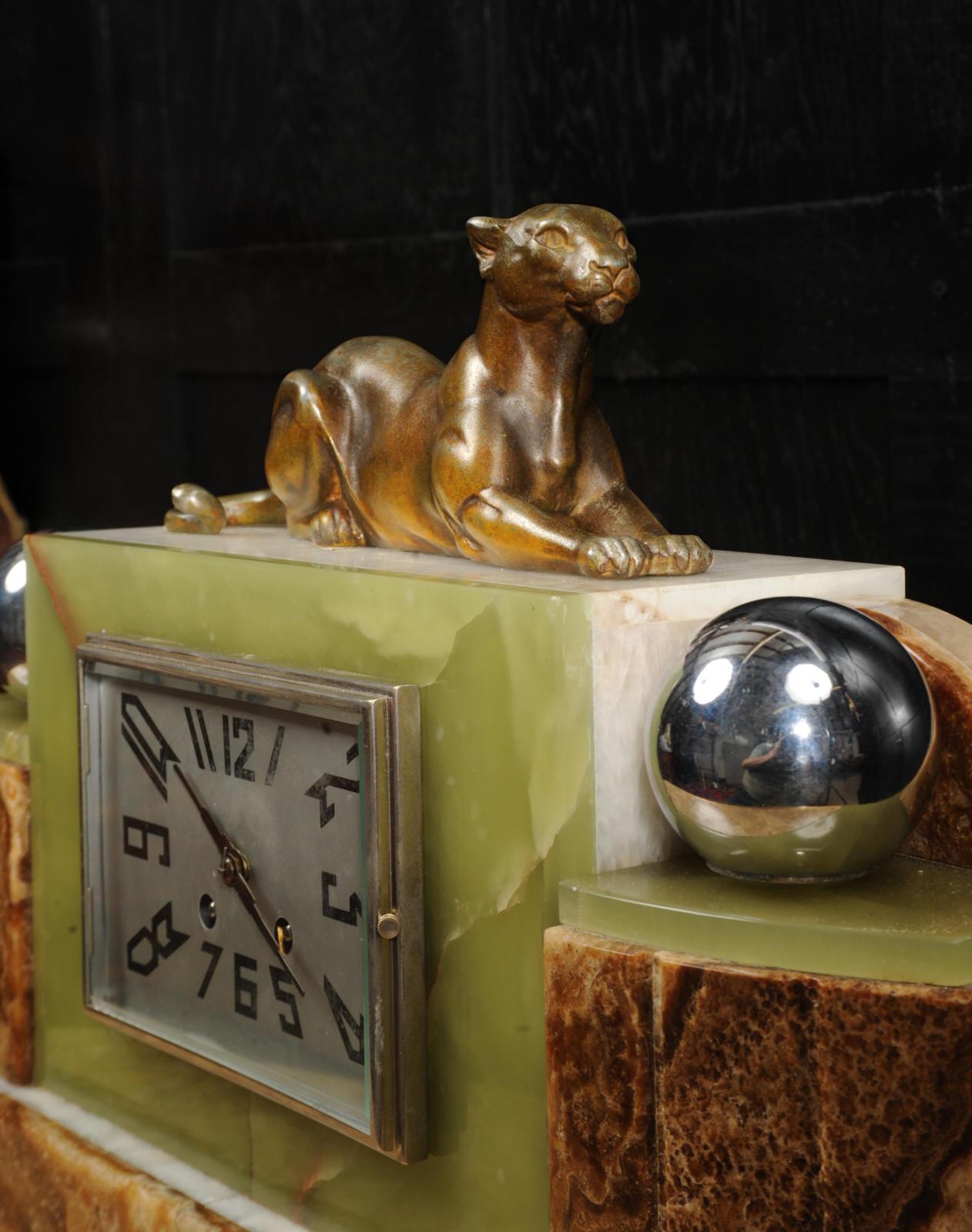Art Deco Clock - The Lioness - Antique French Michel Decoux 9