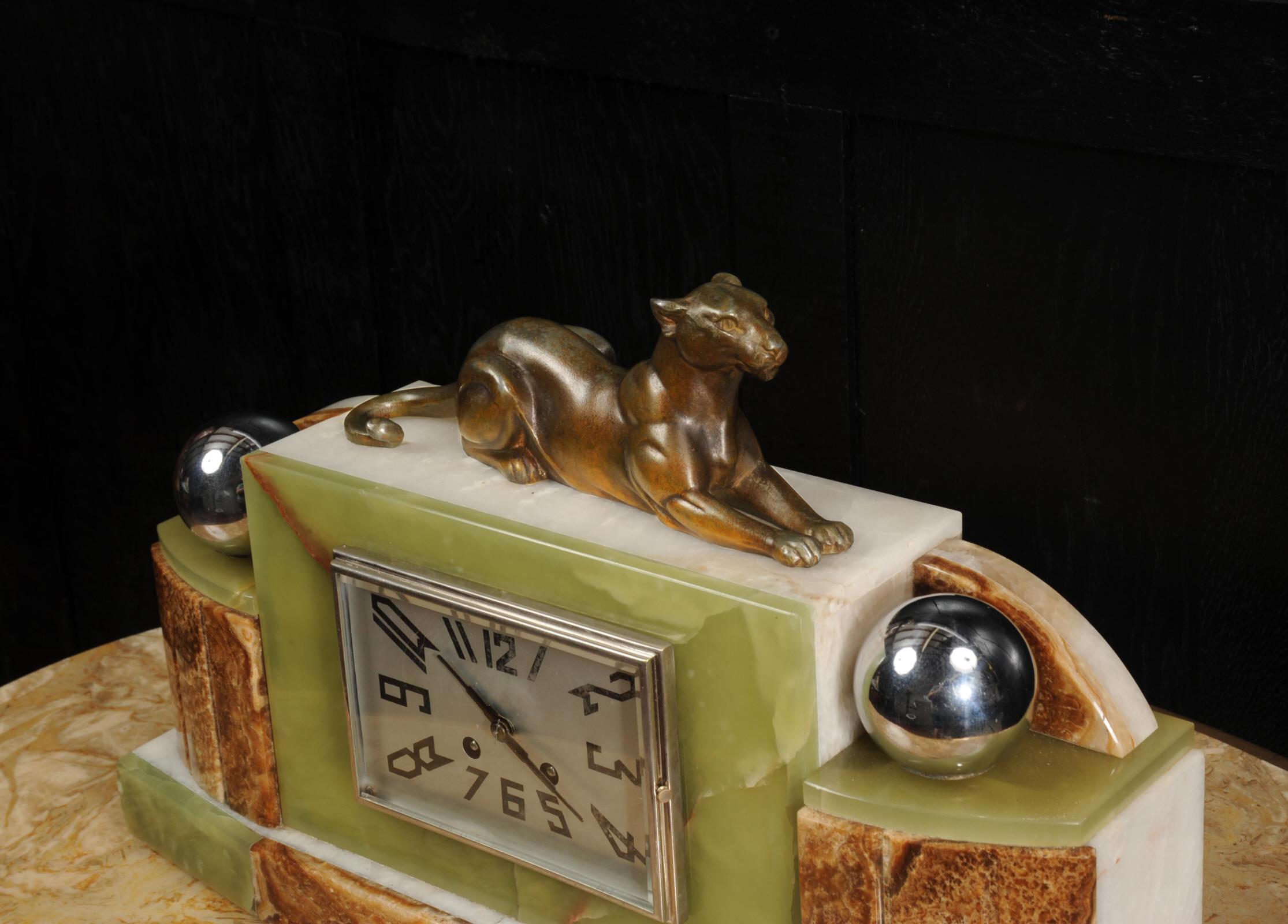 Art Deco Clock - The Lioness - Antique French Michel Decoux 2