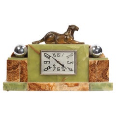 Art Deco Clock - The Lioness - Antique French Michel Decoux