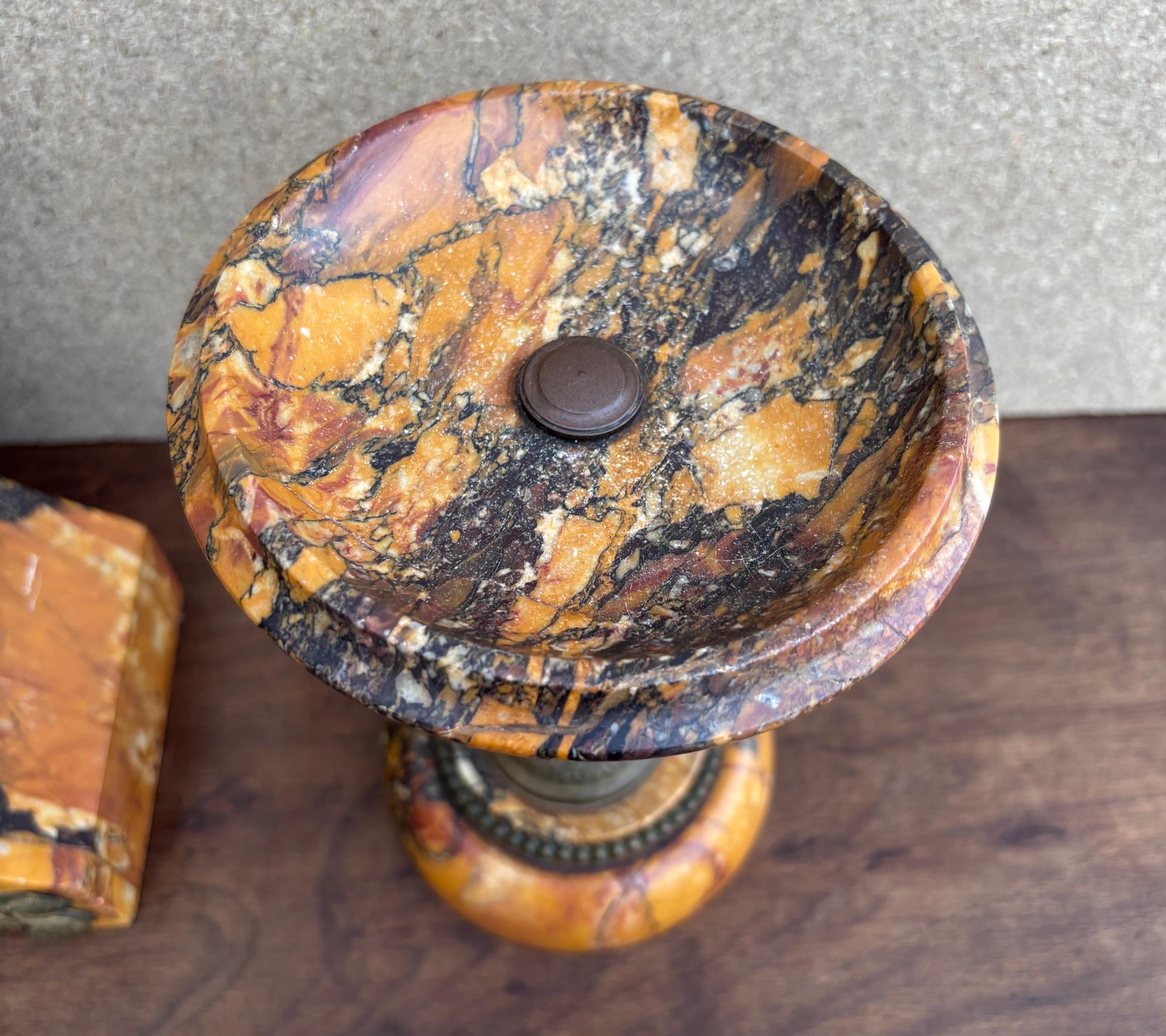 Art Deco Clock With Marble Trim, 1890s, Set Of 3 For Sale 6