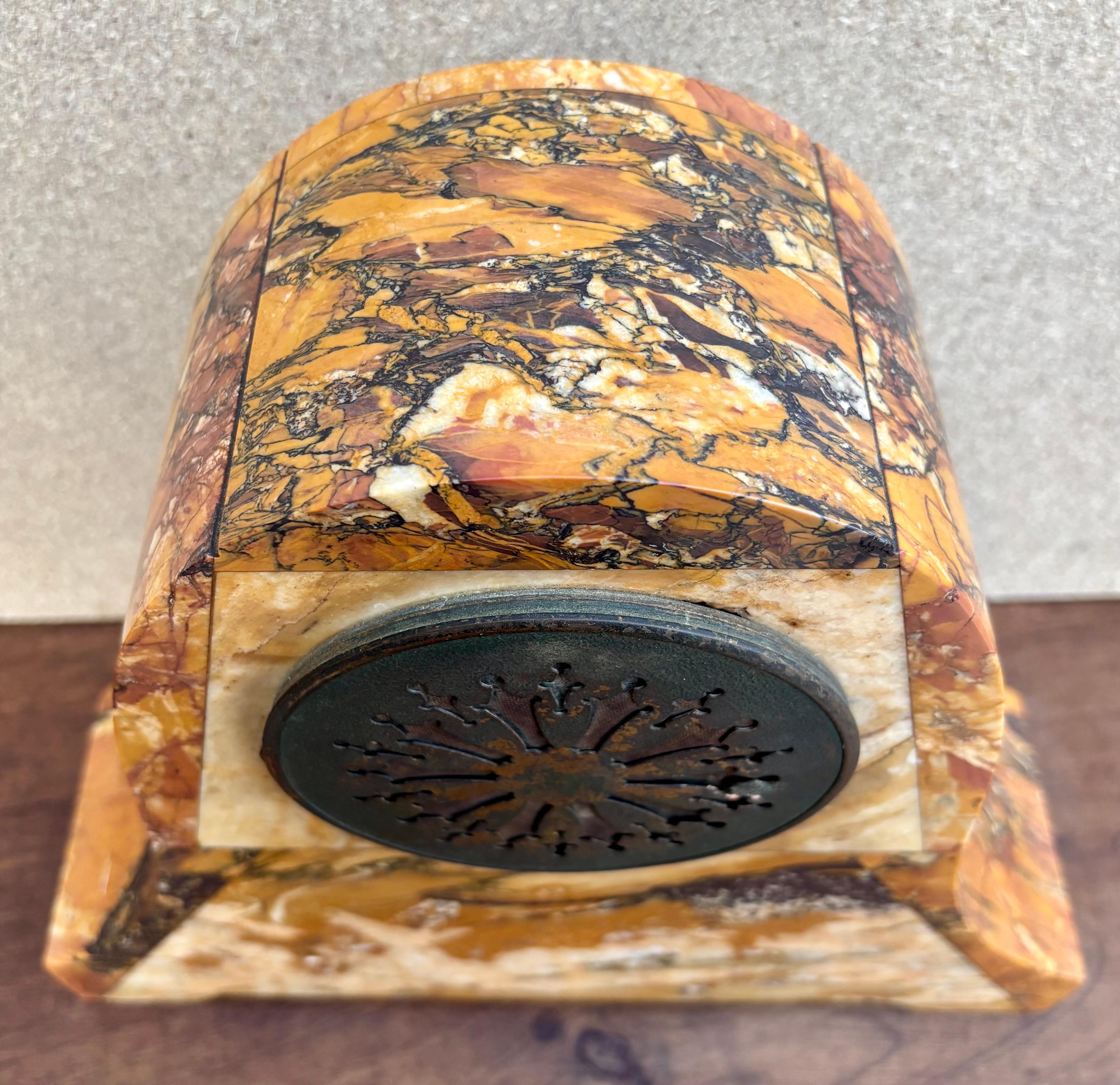 Art Deco Clock With Marble Trim, 1890s, Set Of 3 In Good Condition For Sale In BÉTERA, ES