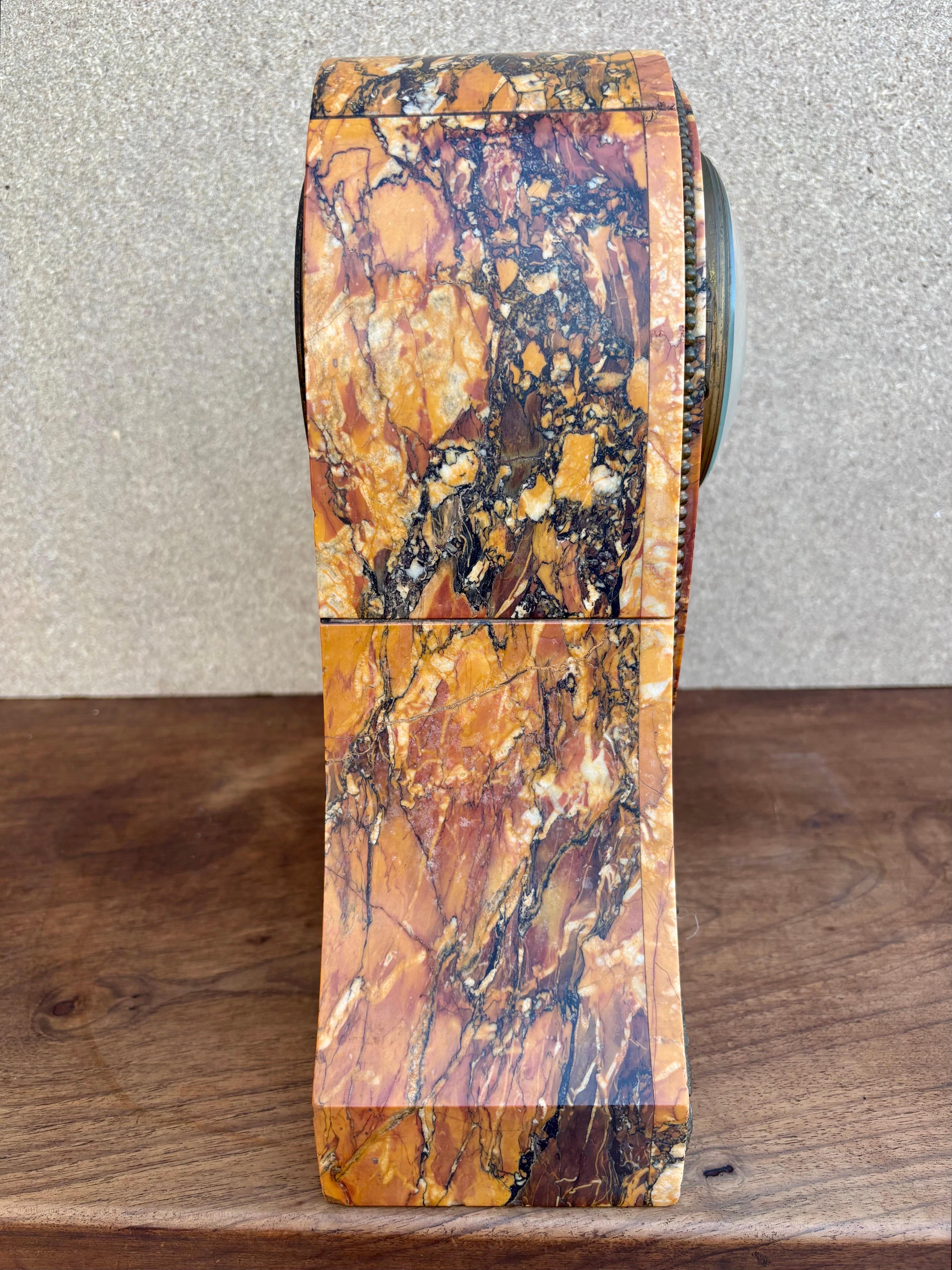 Art Deco Clock With Marble Trim, 1890s, Set Of 3 For Sale 2