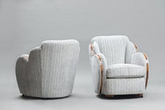 Art Deco Cloud Back Armchairs by Harry and Lou Epstein One Pair