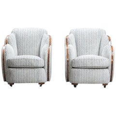 Vintage Art Deco Cloud Back Armchairs by Harry and Lou Epstein One Pair