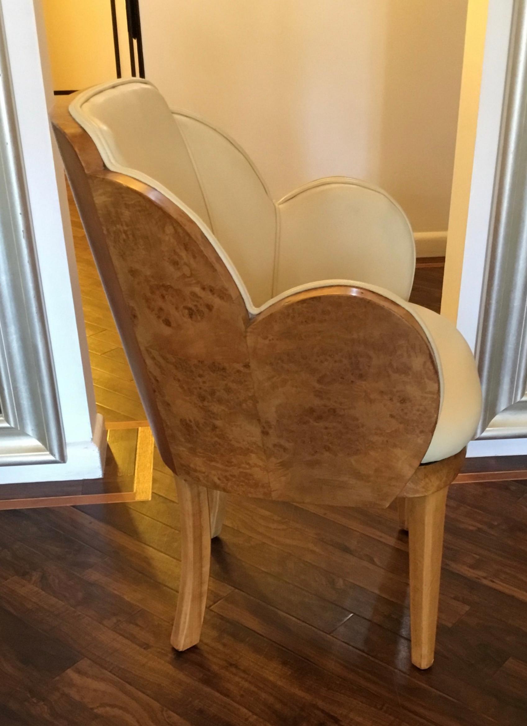 Leather Art Deco Cloud Chair by Harry and Lou Epstein For Sale