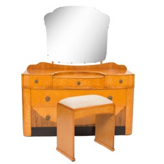 Retro Art Deco Cloud Design Dressing Table and Stool