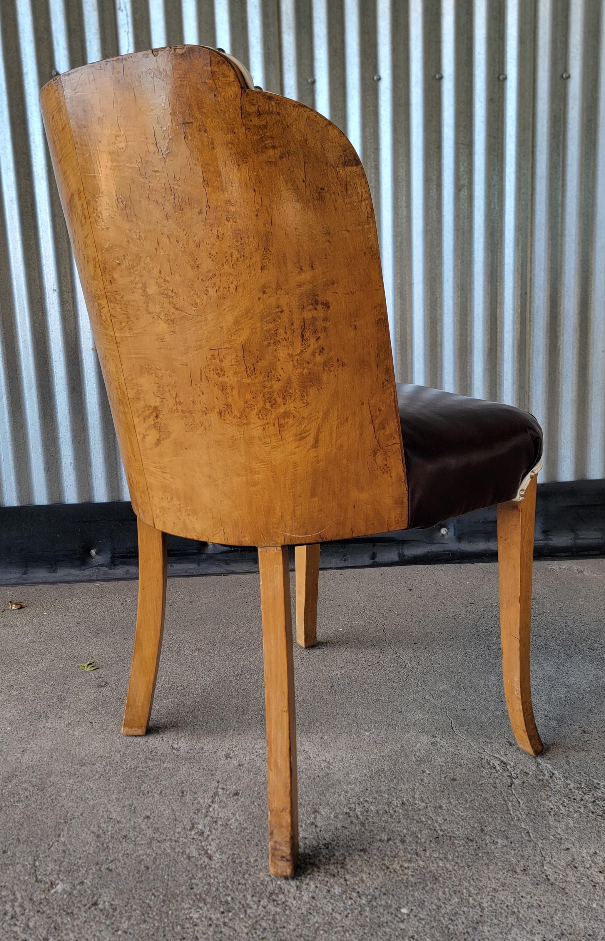 British Art Deco Cloud Dining Chairs by Harry & Lou Epstein Set 6