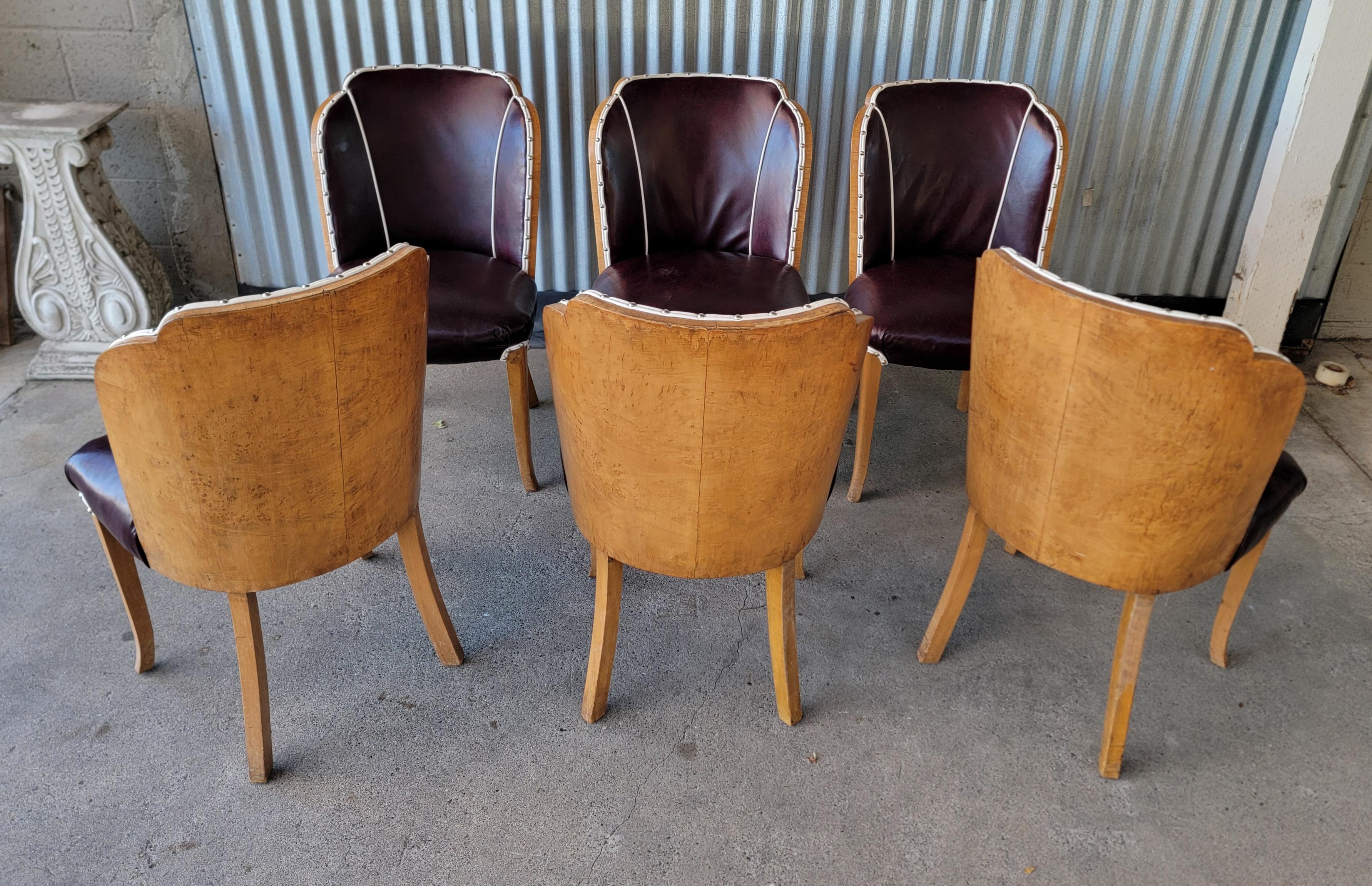 Naugahyde Art Deco Cloud Dining Chairs by Harry & Lou Epstein Set 6