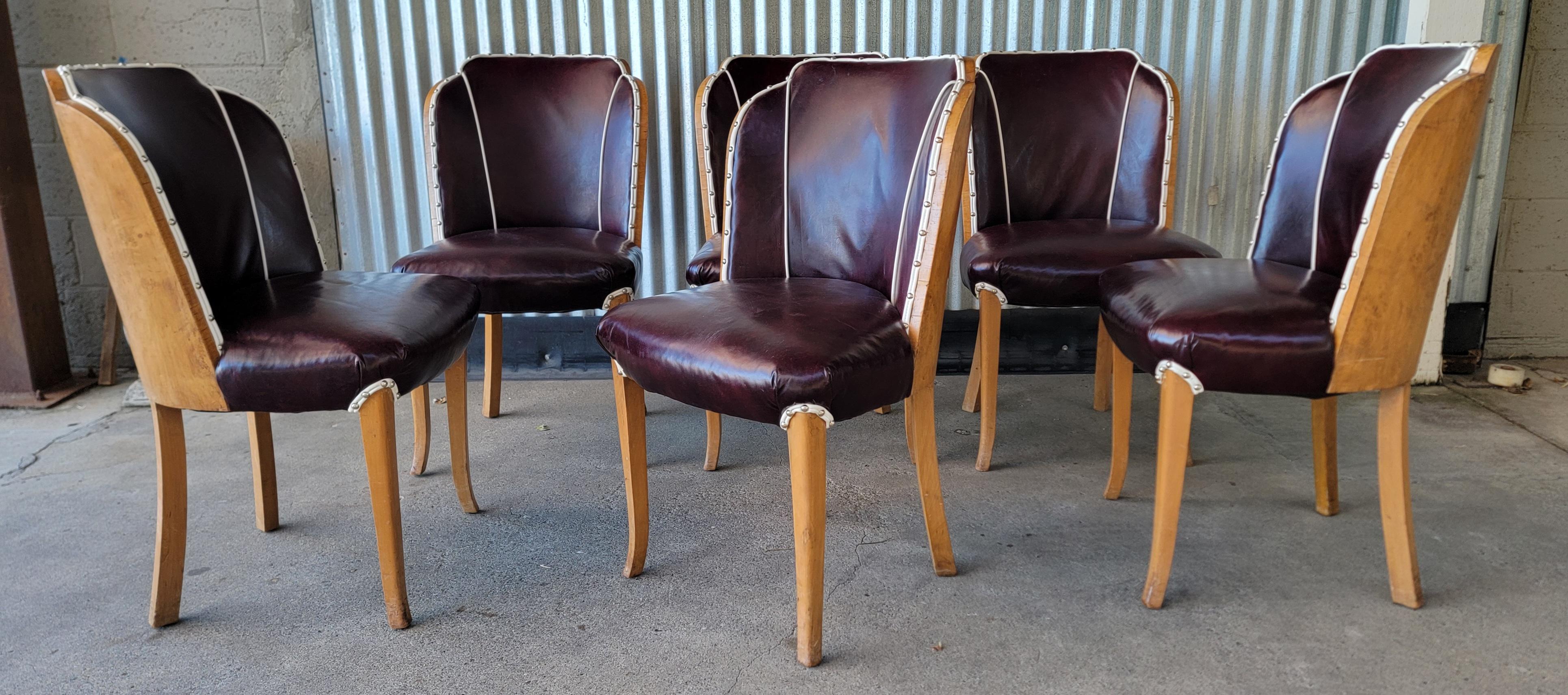 Art Deco Cloud Dining Chairs by Harry & Lou Epstein Set 6 1