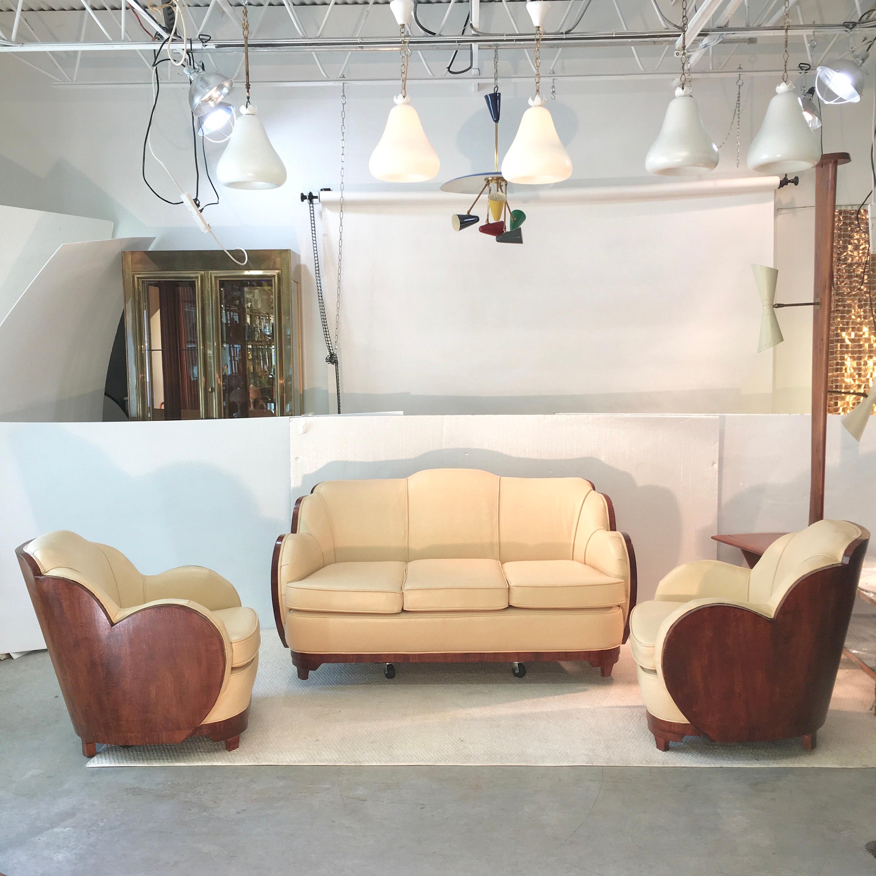 Mid-20th Century Art Deco Cloud Lounge Suite by H & L Epstein