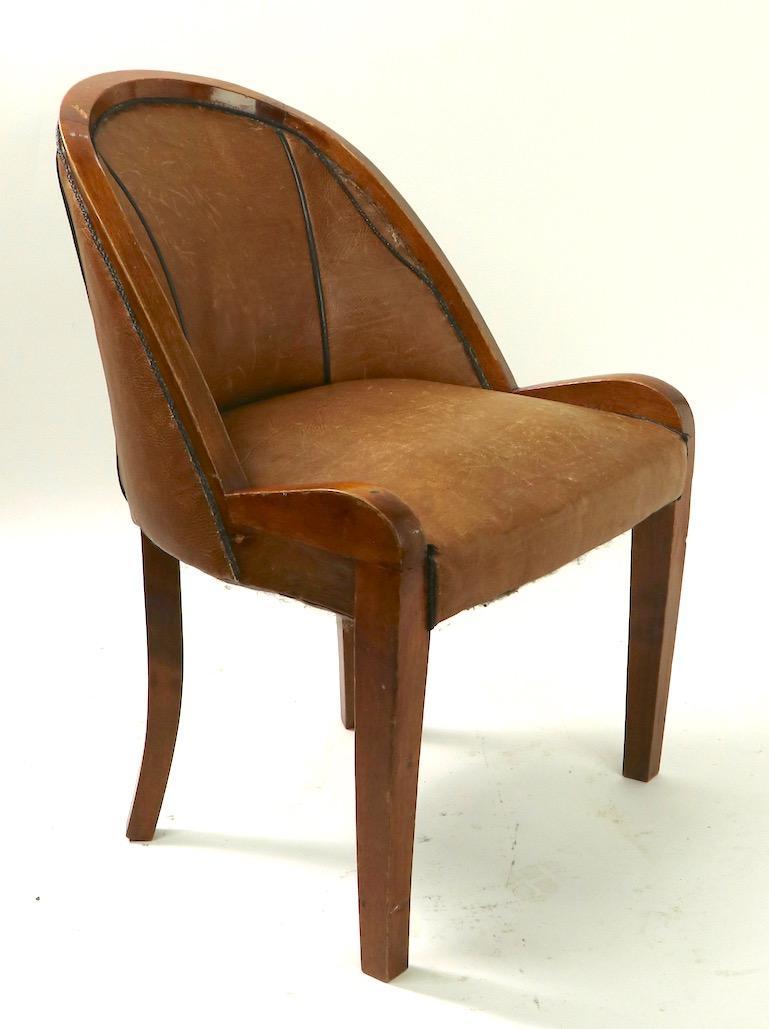 Classic Art Deco lines design attributed to Harry and Lou Epstein as part of their iconic Cloud series. The slipper chair is an unusual and not often seen form. This example is being offered in original, untouched and as found condition. The