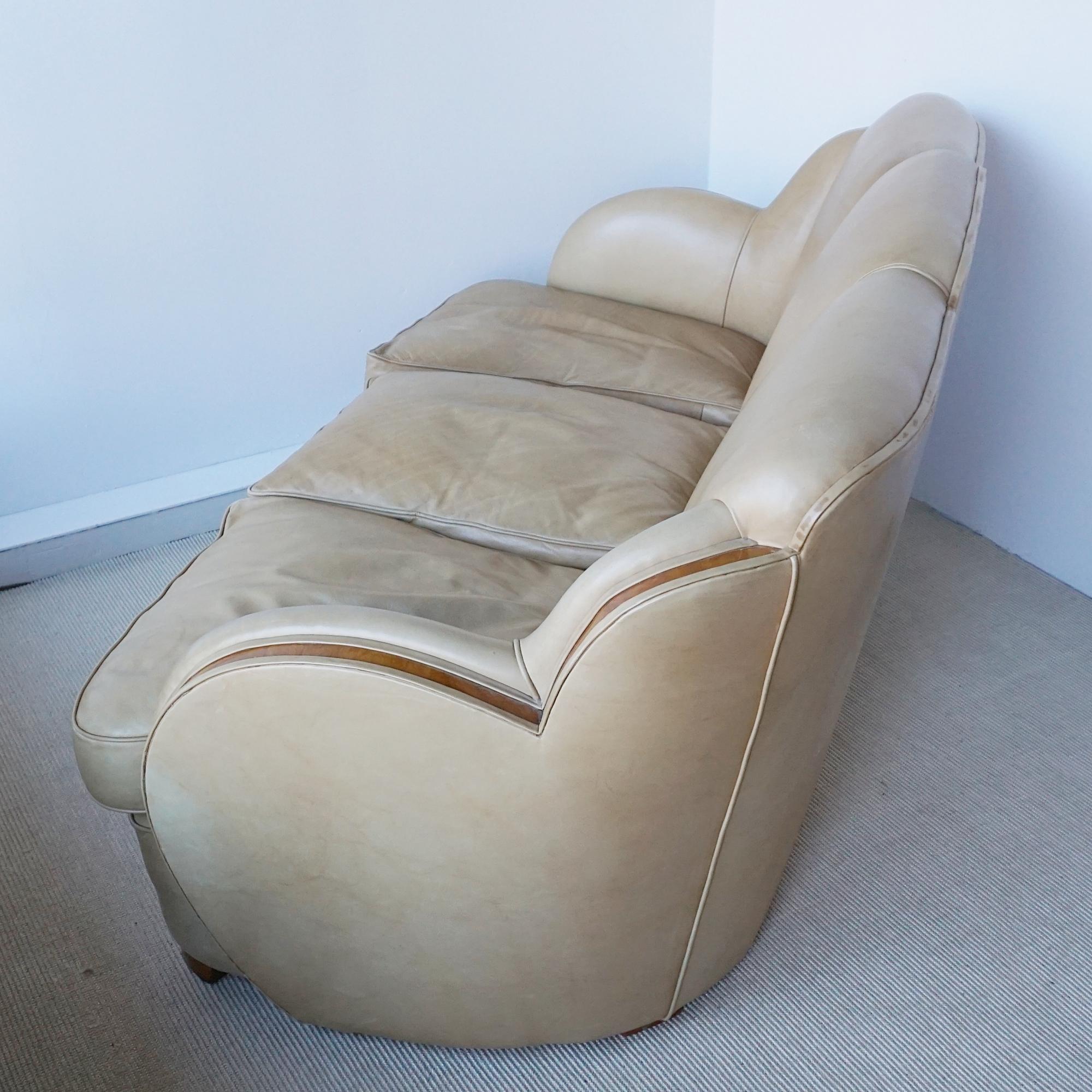 English Art Deco 'Cloud Sofa' by Harry & Lou Epstein with Vintage Upholstery