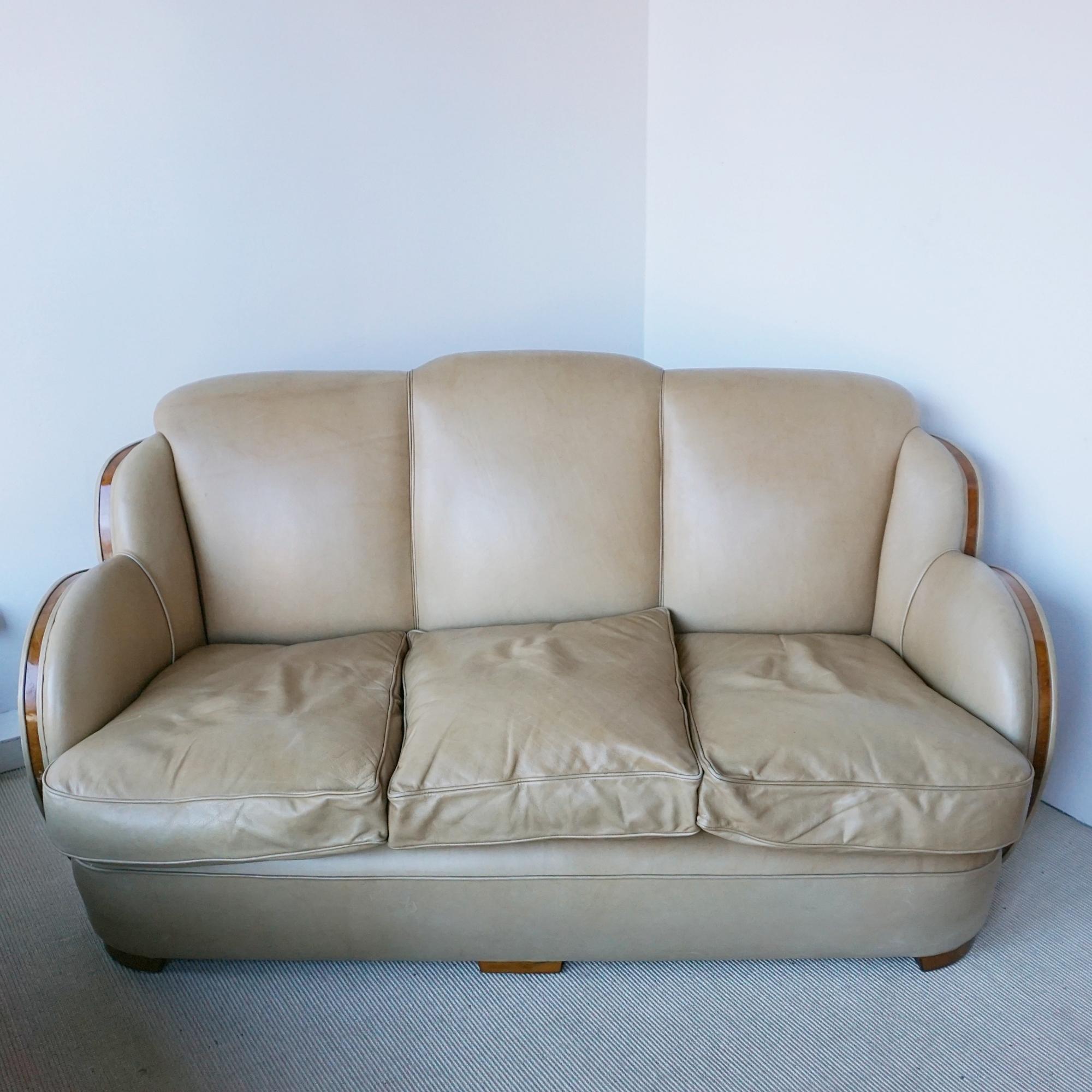 Art Deco 'Cloud Sofa' by Harry & Lou Epstein with Vintage Upholstery 1