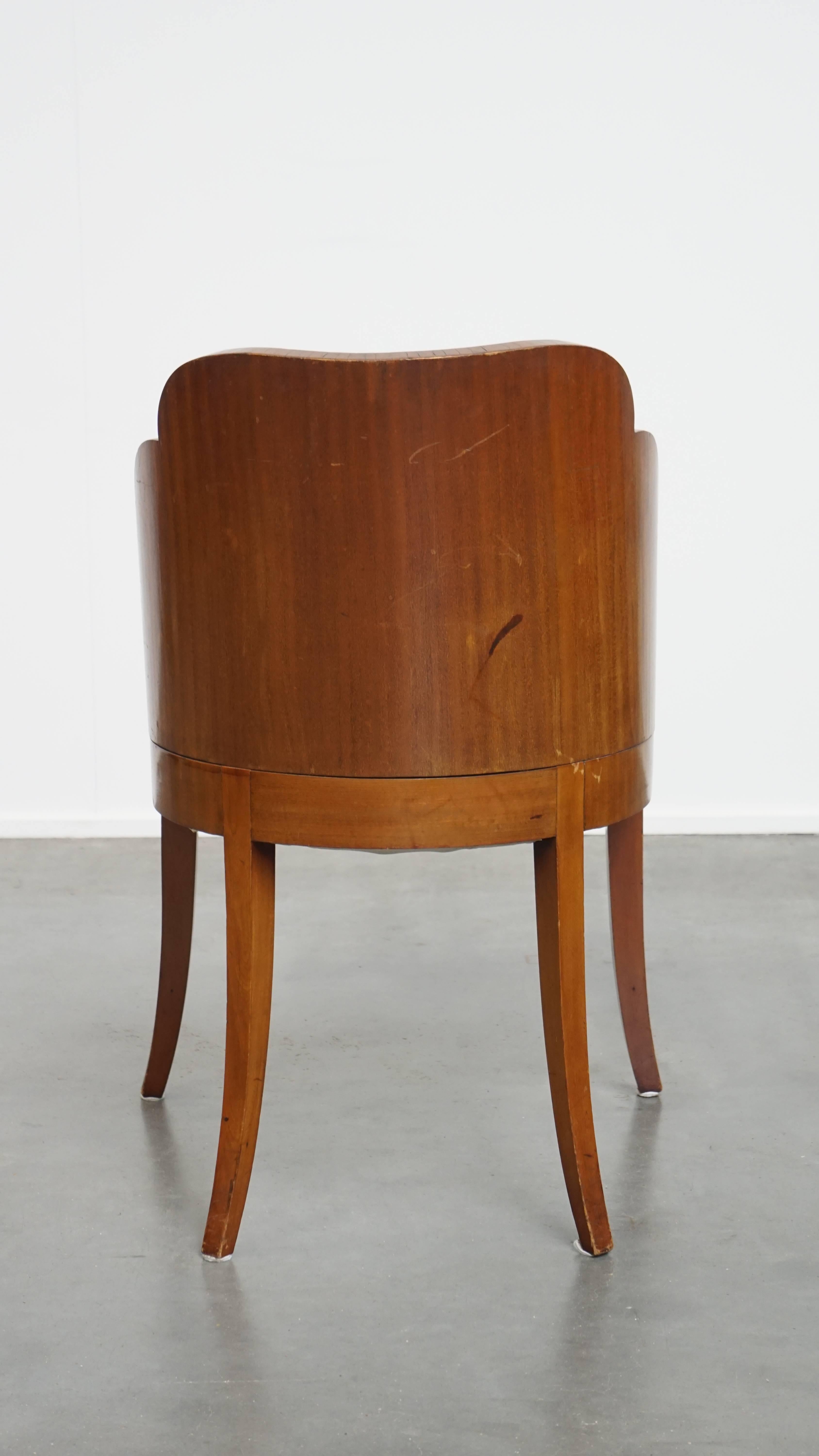 Hand-Crafted Art Deco “clouds” dining room/side chair with luxurious red upholstery For Sale