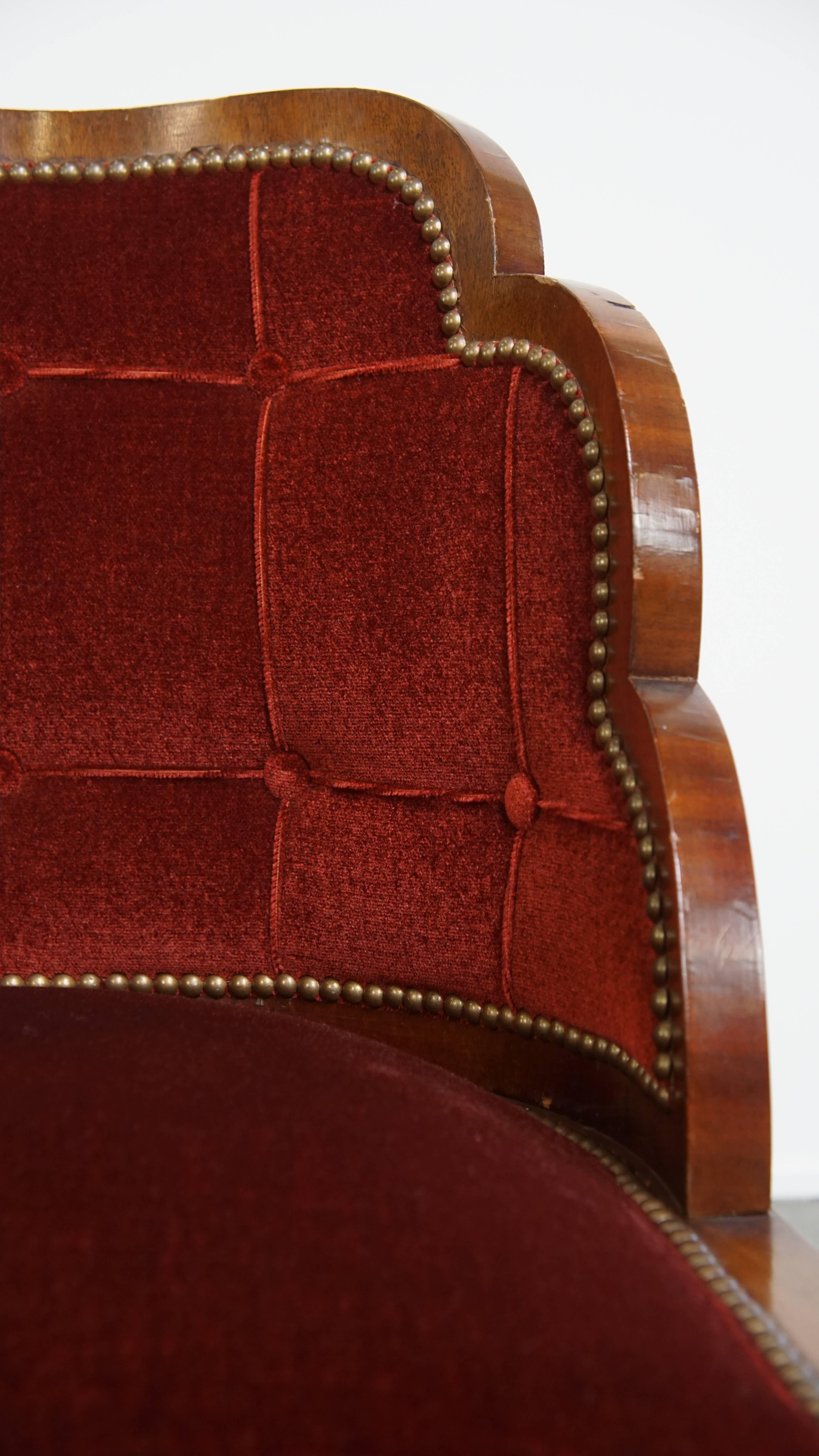 Art Deco “clouds” dining room/side chair with luxurious red upholstery For Sale 1