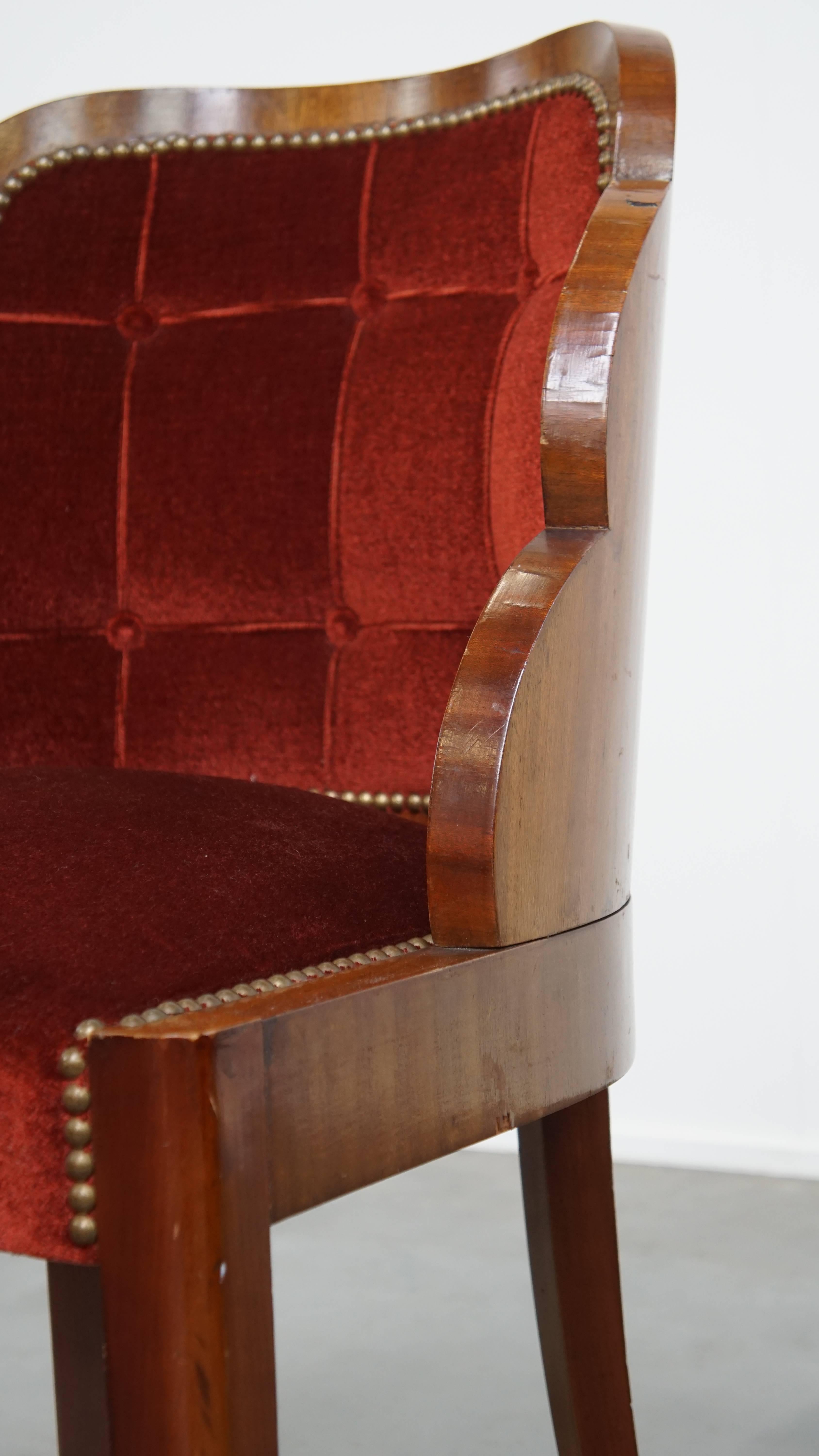 Art Deco “clouds” dining room/side chair with luxurious red upholstery For Sale 2