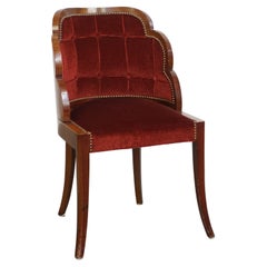 Art Deco “clouds” dining room/side chair with luxurious red upholstery