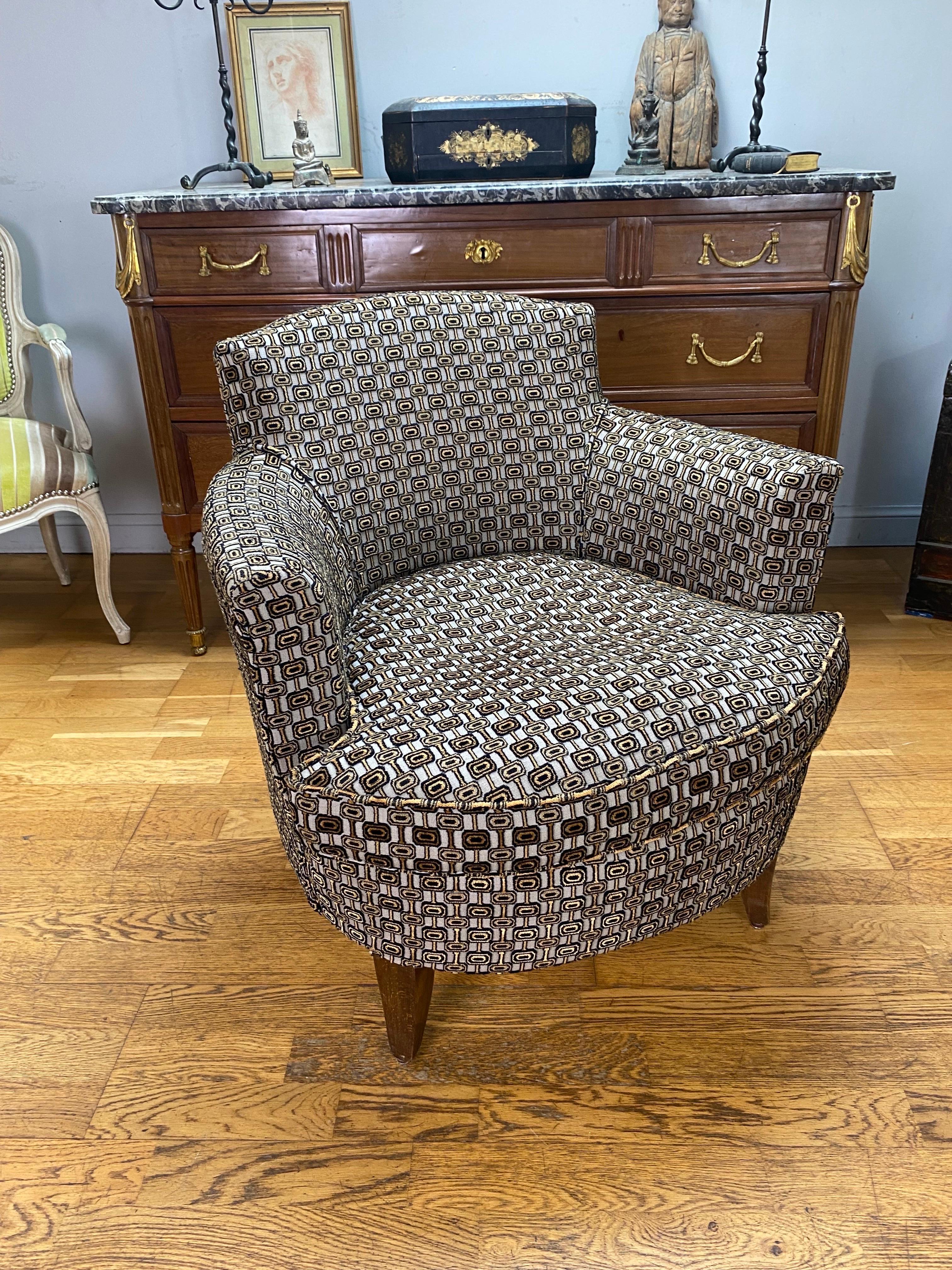 English Art Deco Club Armchair, Circa 1940 For Sale