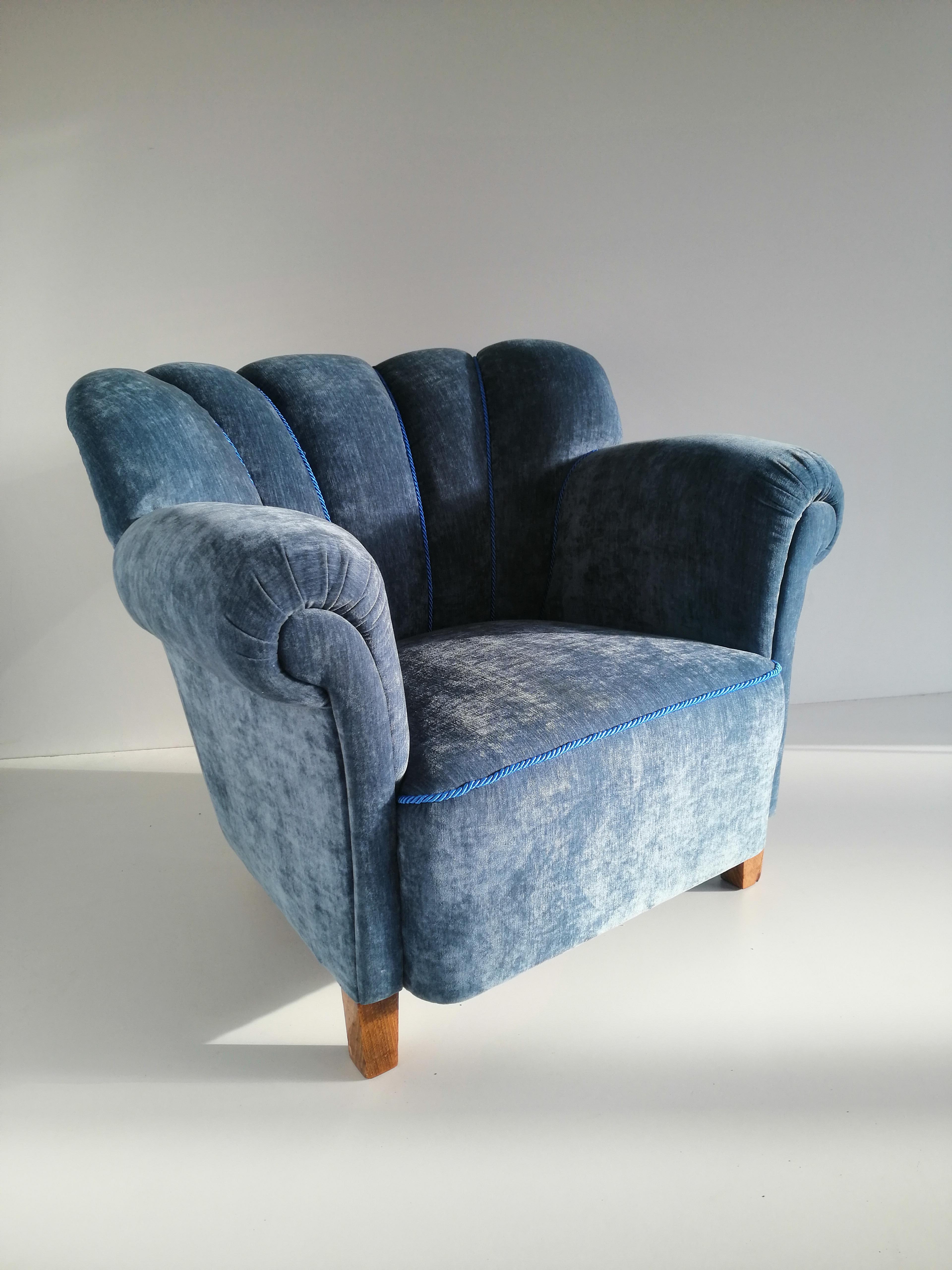 Upholstery Art Deco Club Armchair . For Sale