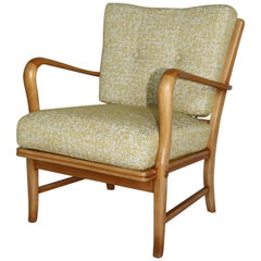 Art Deco Club Armchair in Yellow Color from 20th Century