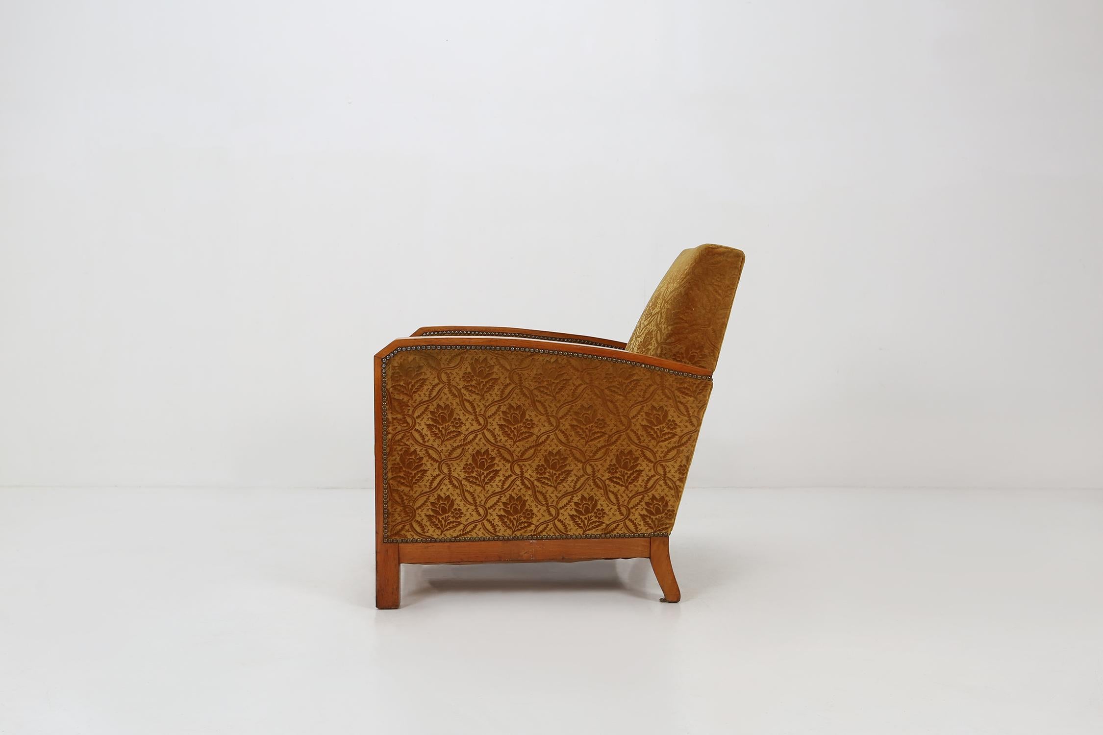 French Art Deco Club Chair, 1930s