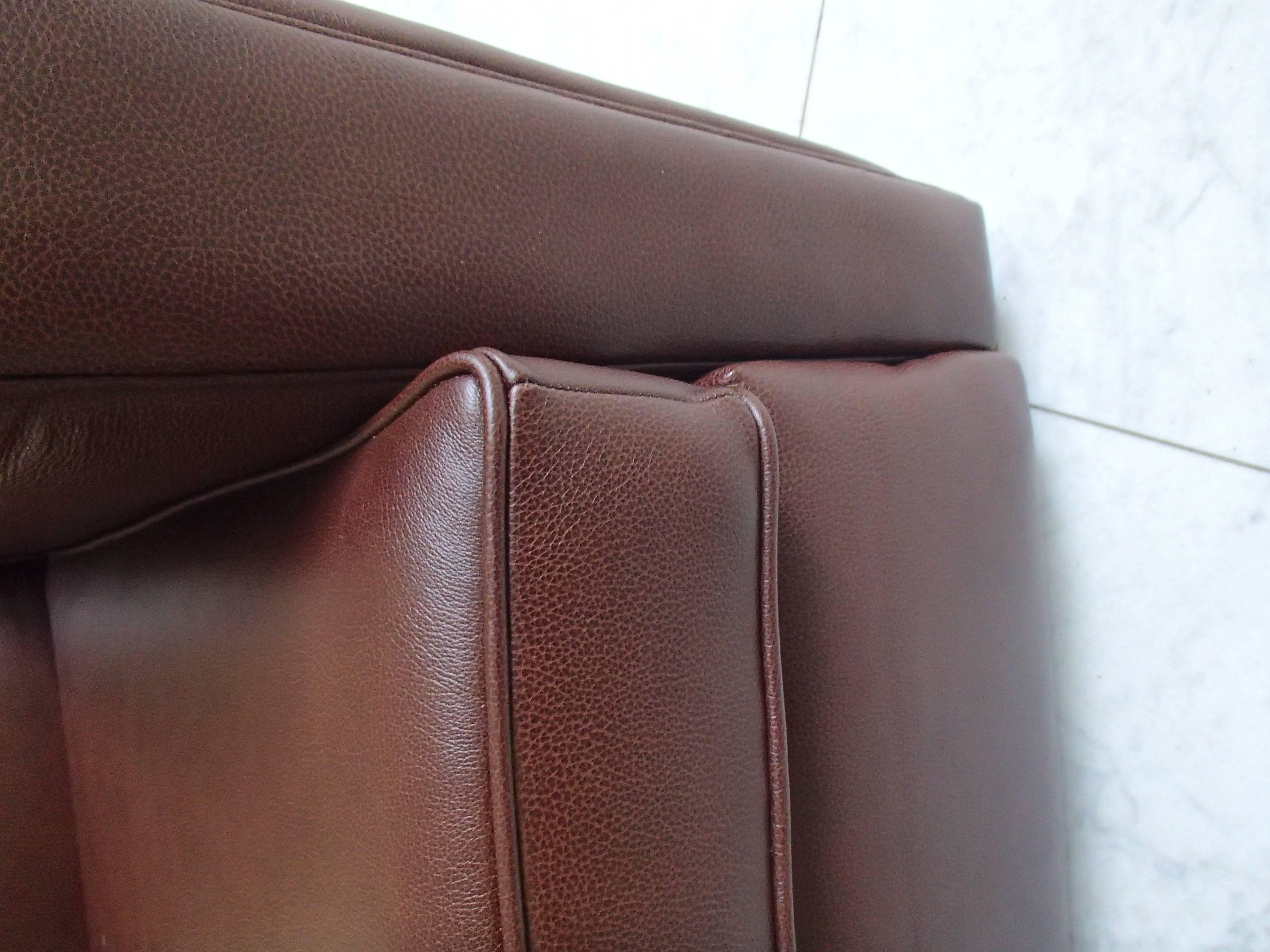 Art Deco Club Chair Completely Restored and Recovered with Brown Leather For Sale 6