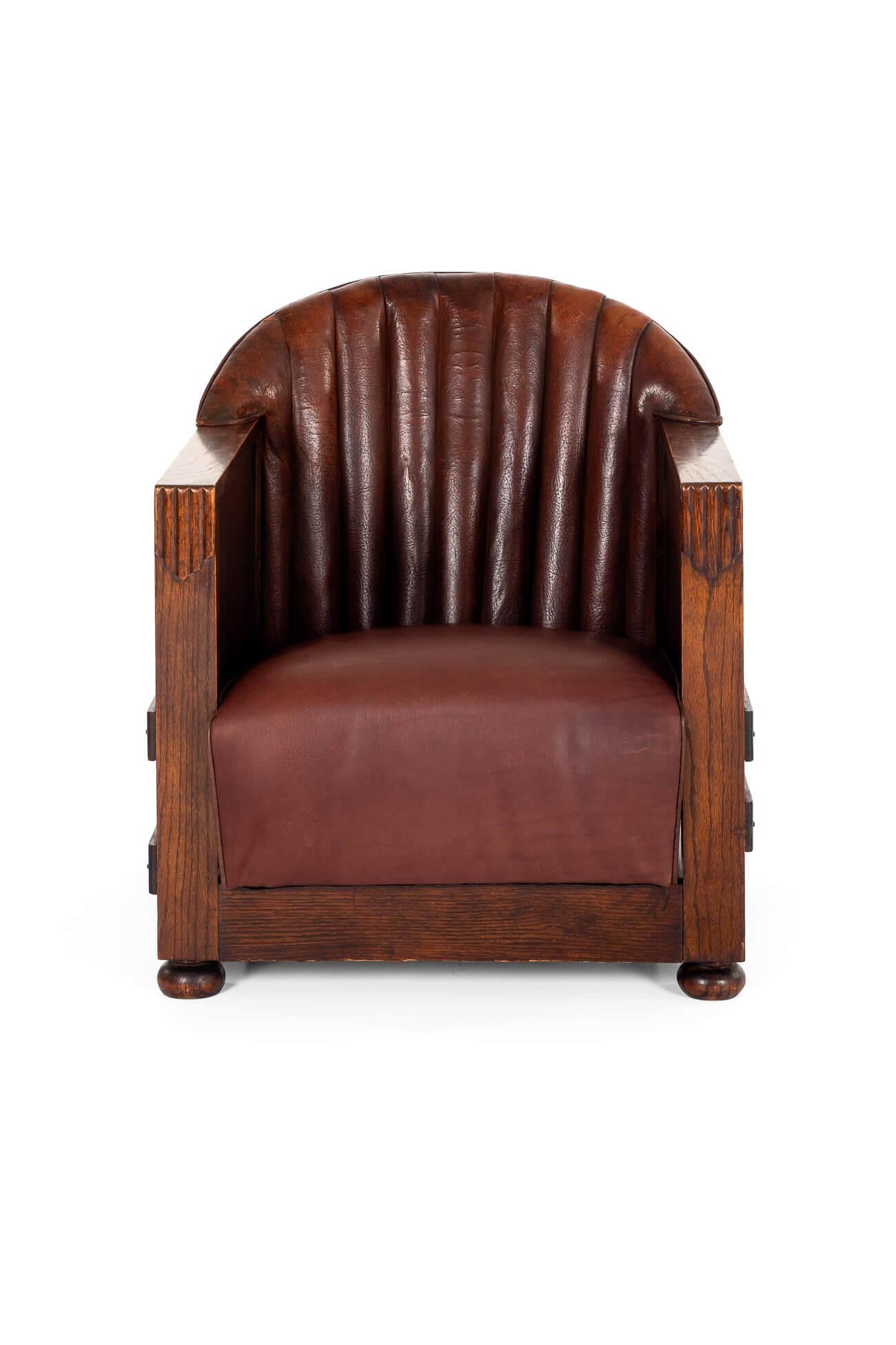 British Art Deco Club Chair For Sale