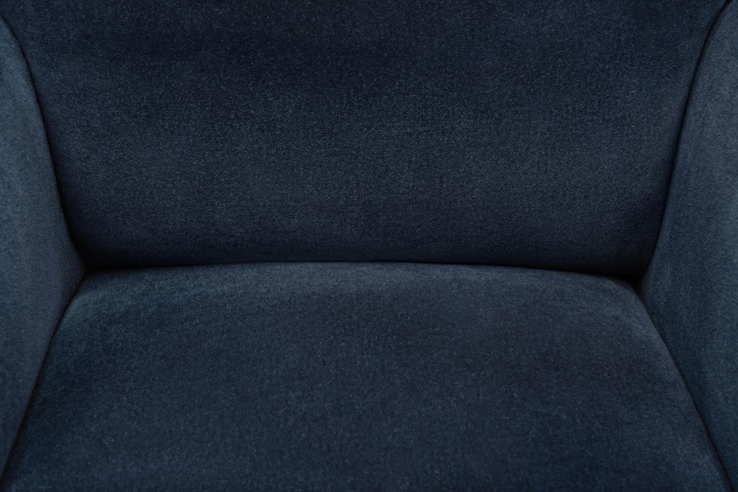Art Deco Club Chair in Dark Blue Mohair, Europe 1930s For Sale 4