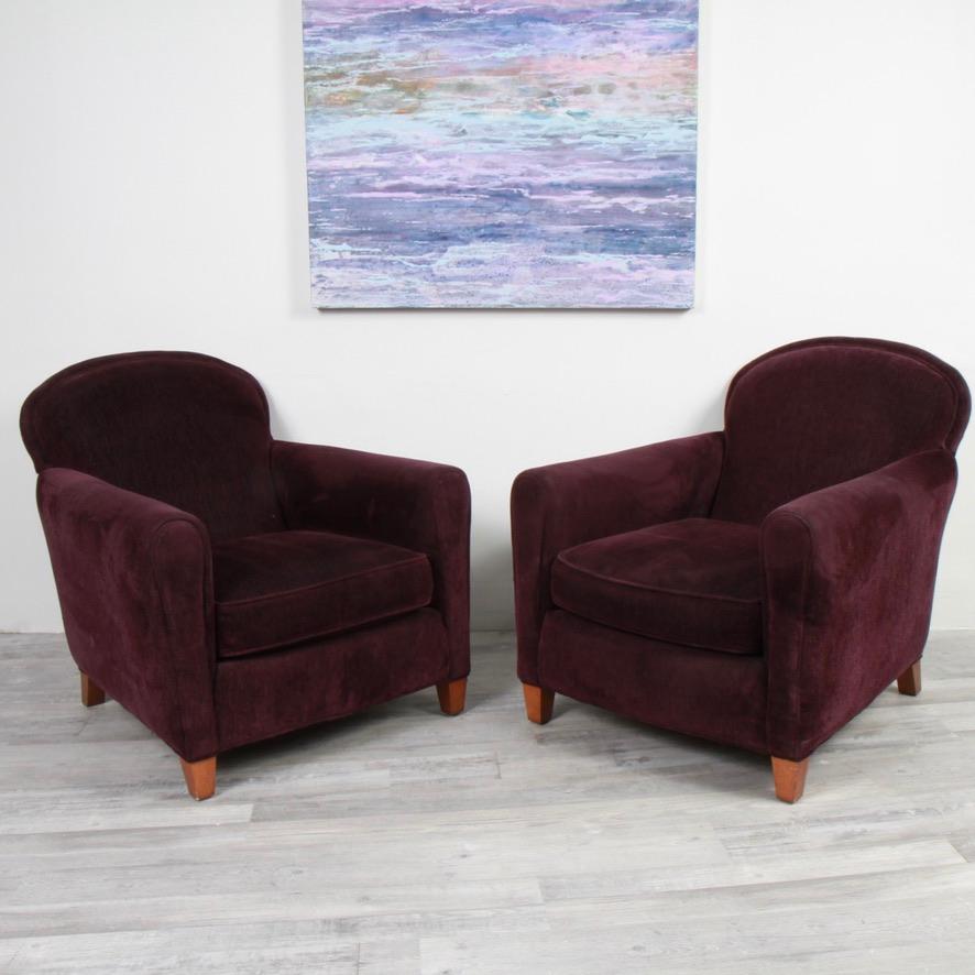 Mid-Century Modern Art Deco Club Chairs by Lee Industries